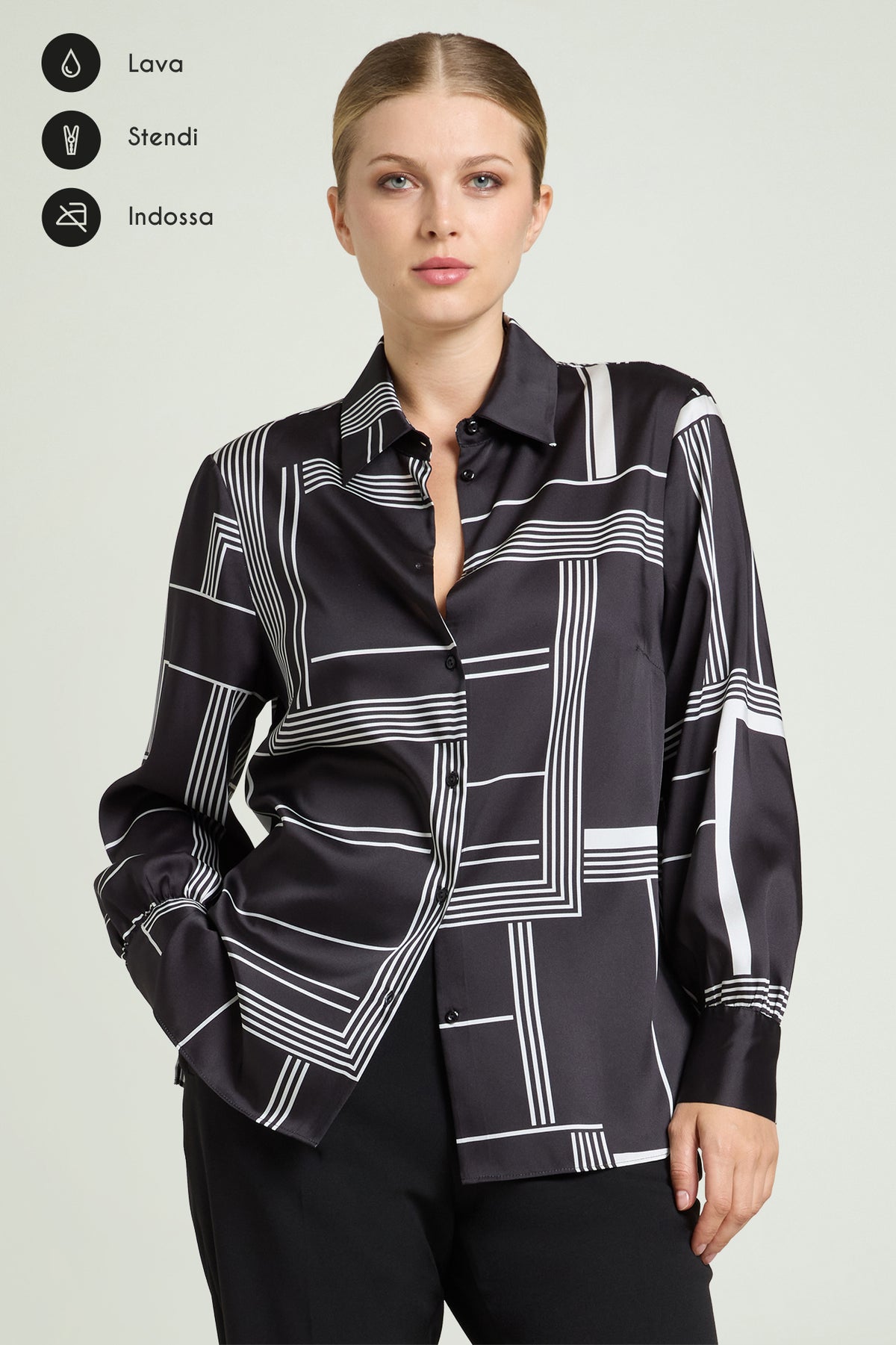 CAMICIA IN  SATIN STAMPATO