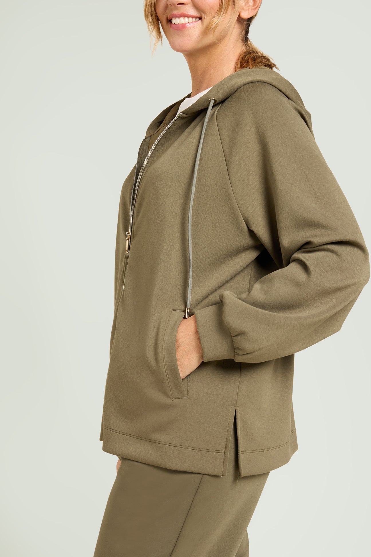 FELPA IN JERSEY SCUBA CON CAPPUCCIO