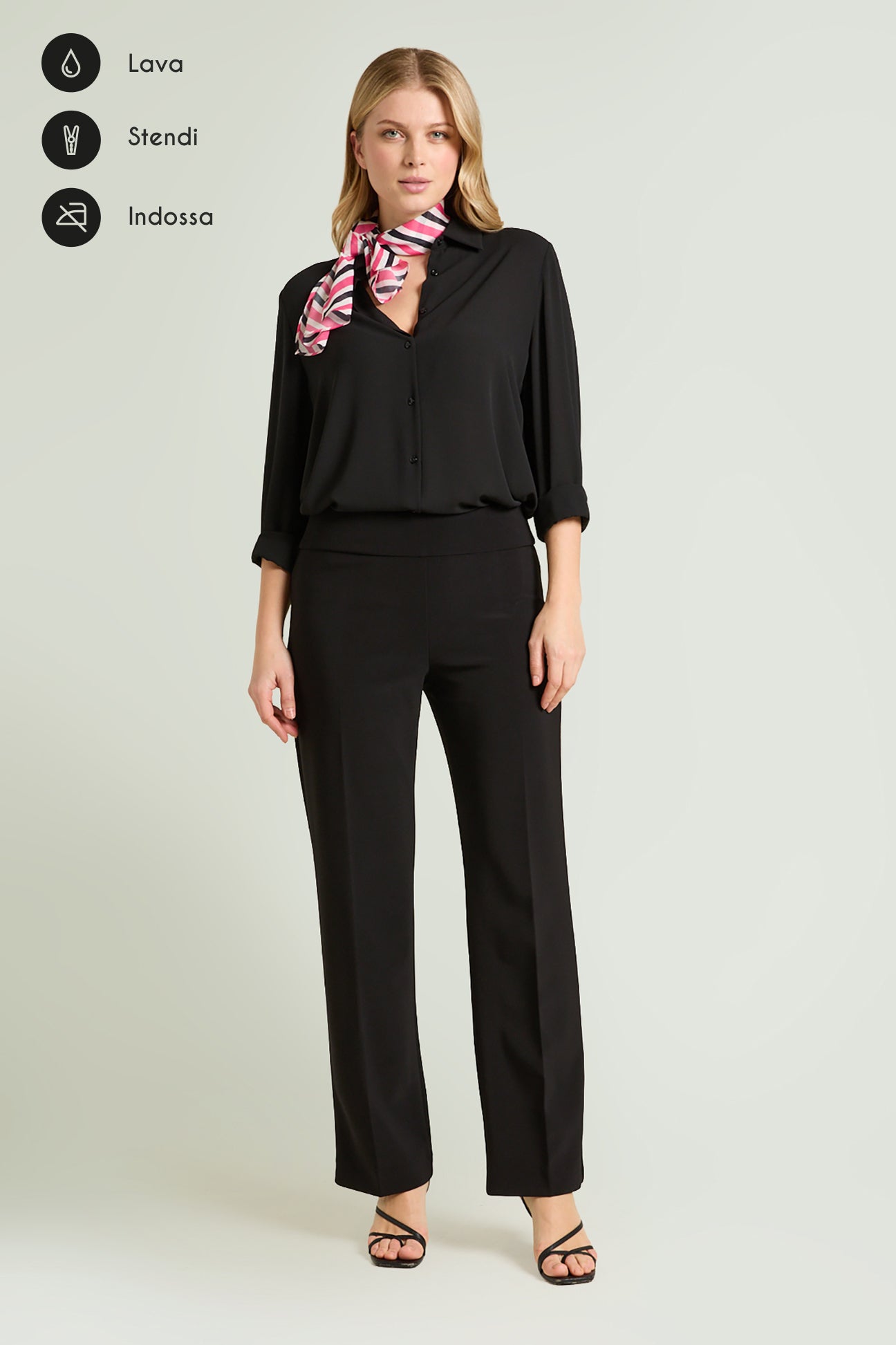 PANTALONI PULL-ON DRITTI IN COMPACT STRETCH