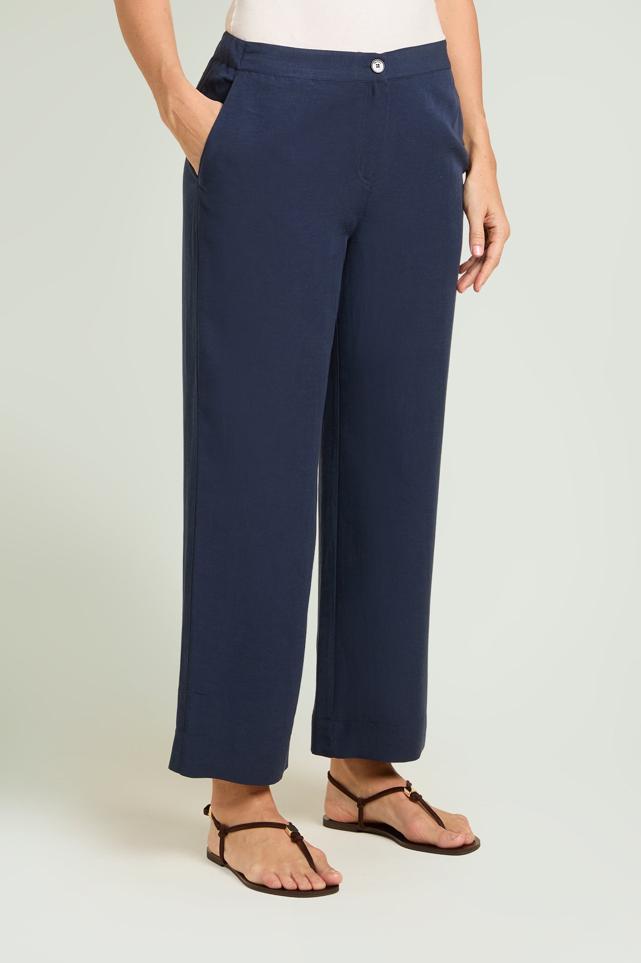 PANTALONI IN LINO-VISCOSA