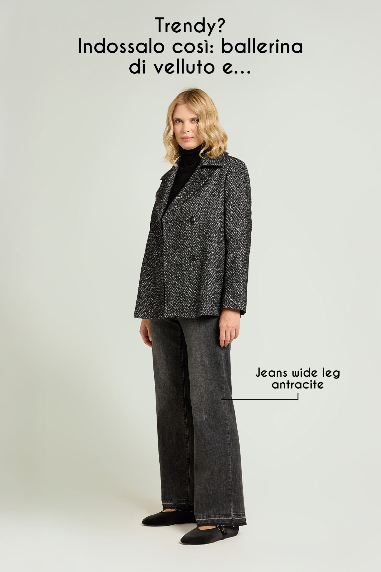 GIACCONE PEA COAT IN CHEVRON PAILLETTES
