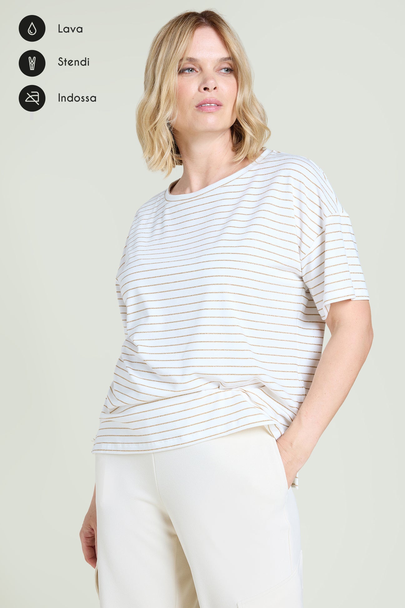 T-SHIRT A RIGHE LUREX