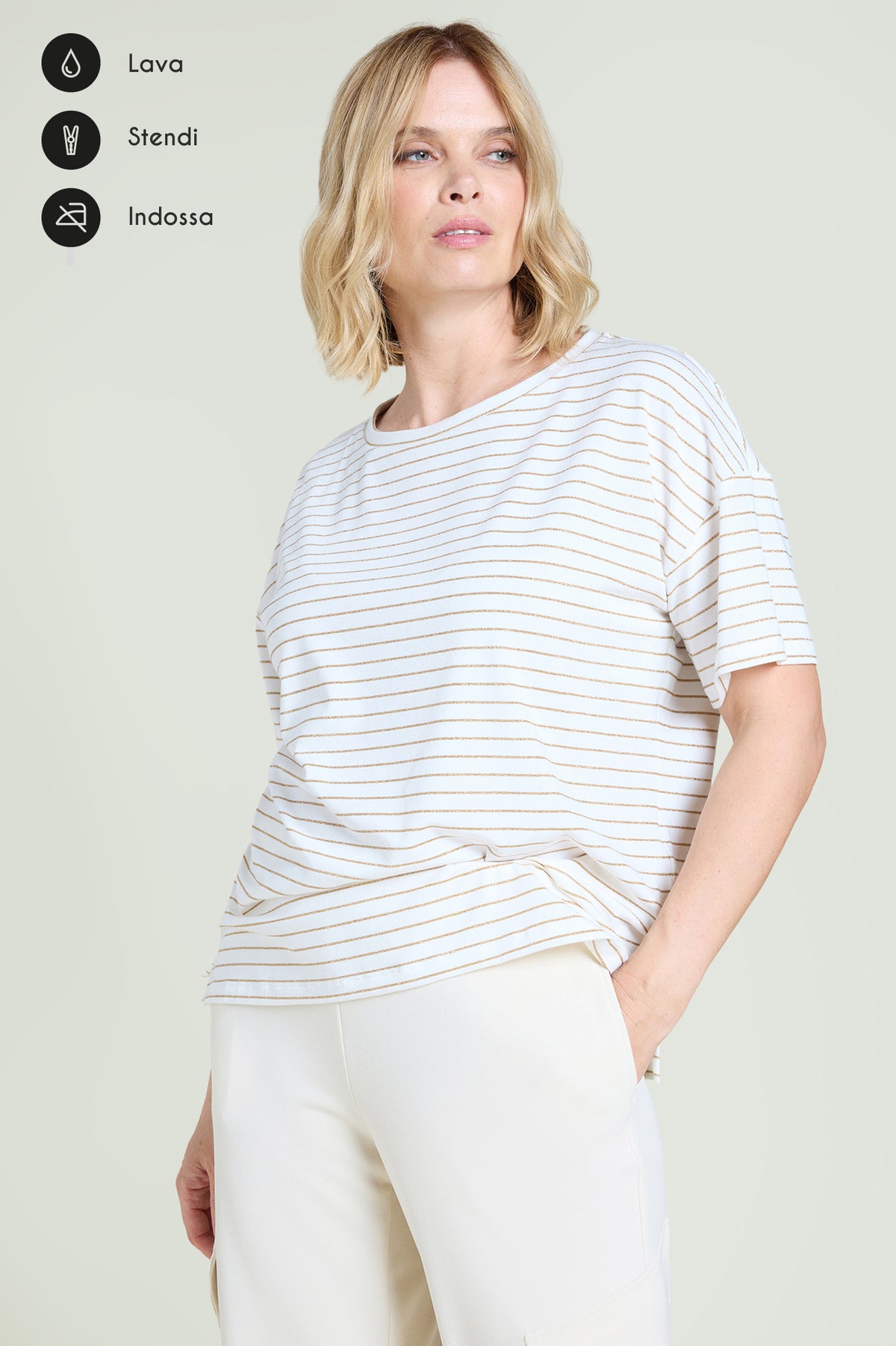T-SHIRT A RIGHE LUREX