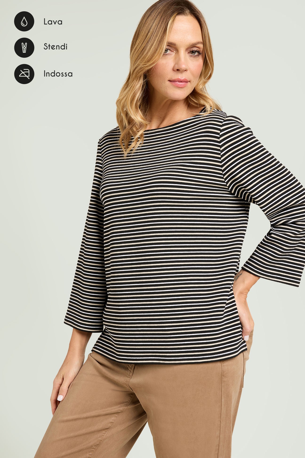 FELPA RIGATA IN JERSEY OTTOMAN