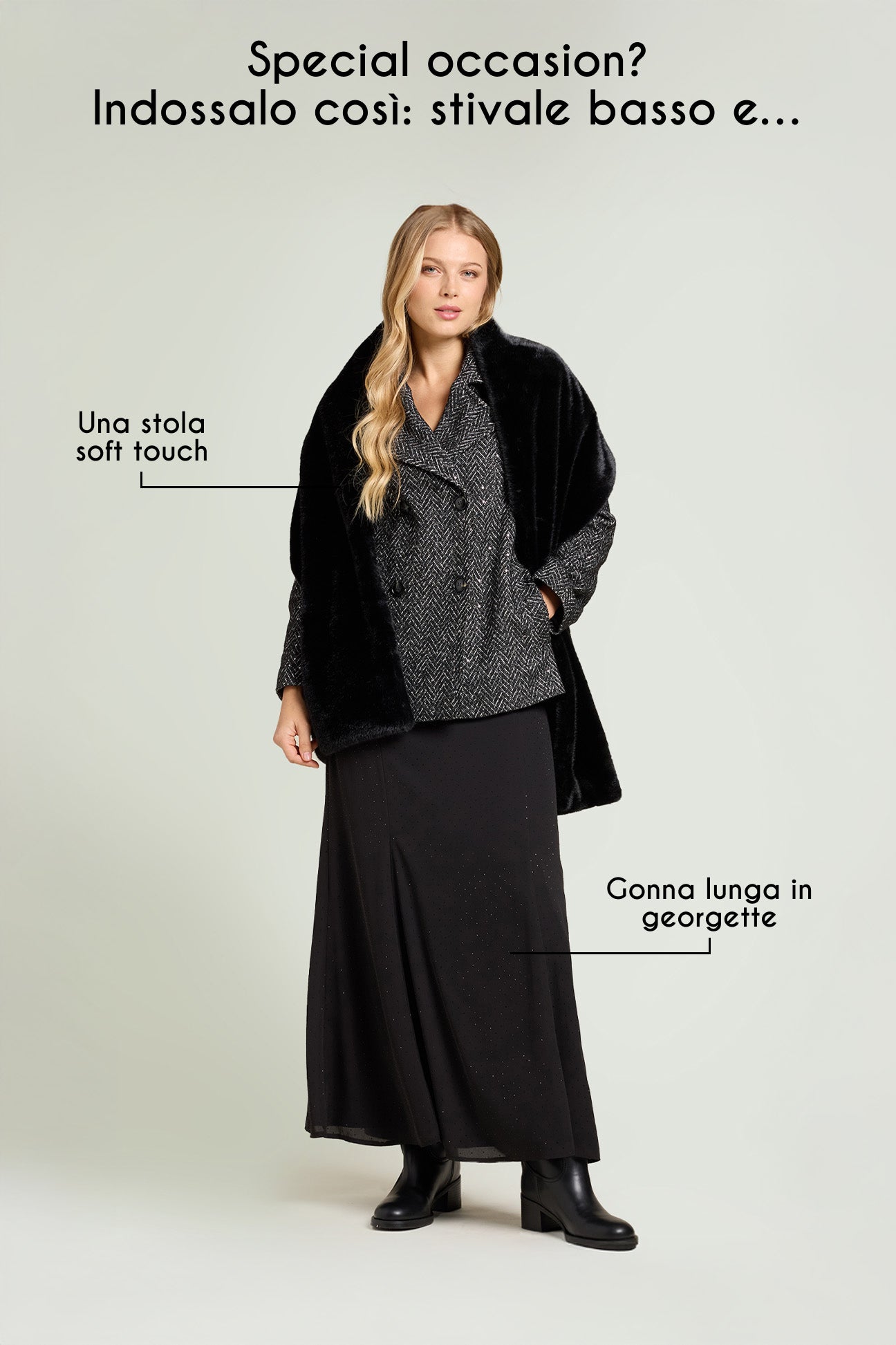GIACCONE PEA COAT IN CHEVRON PAILLETTES