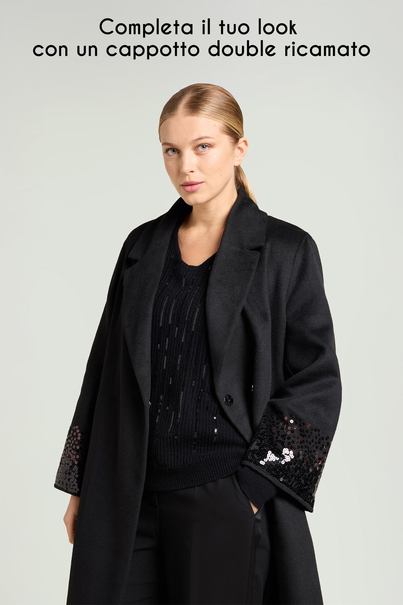 MAGLIA RICAMATA CON PAILLETTES DEGRADE'