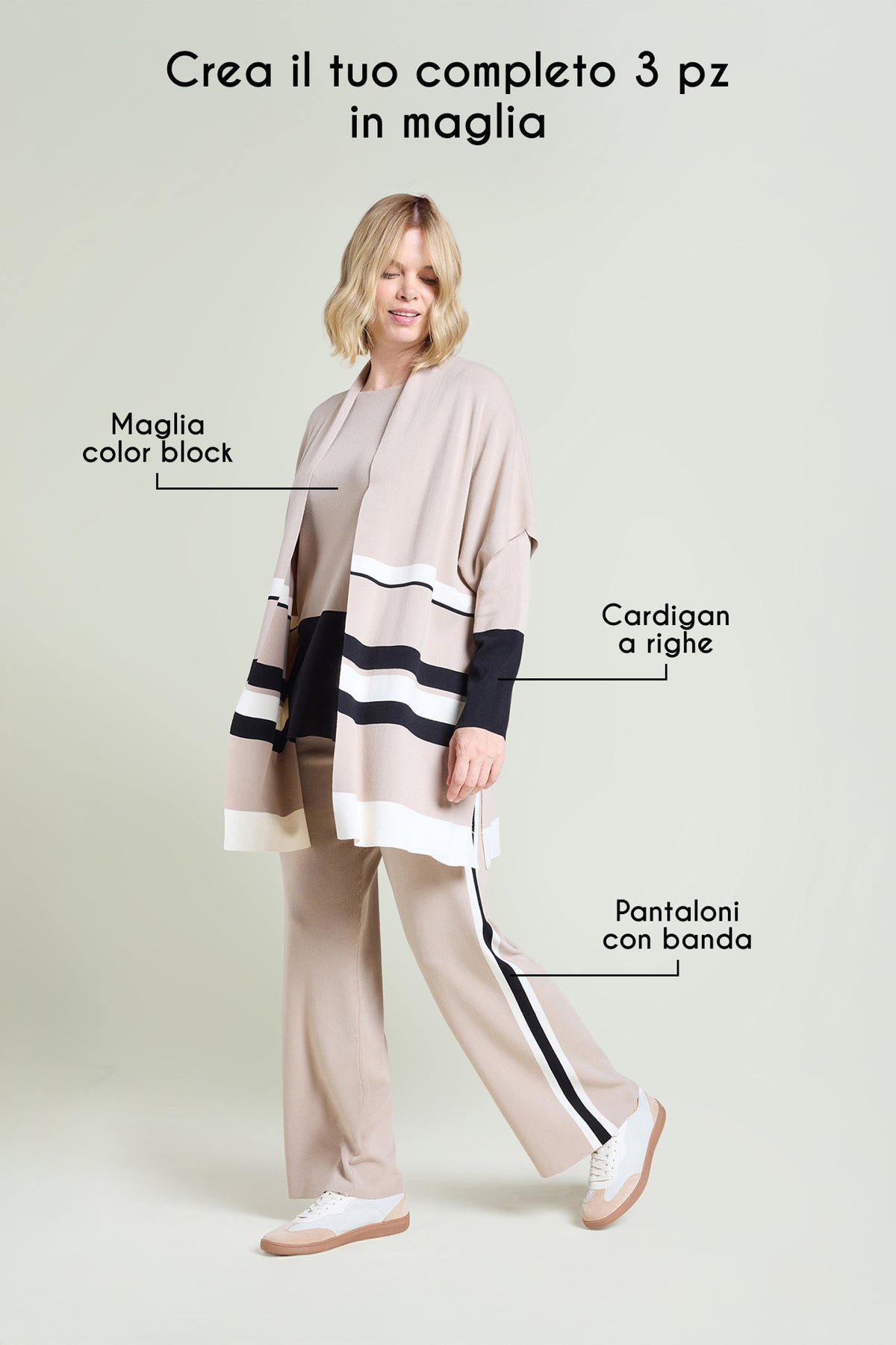 PANTALONI PULL-ON IN MAGLIA CON BANDE