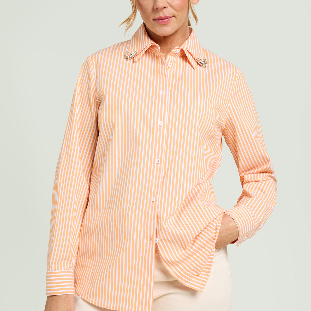 CAMICIA CON COLLETTO RICAMATO