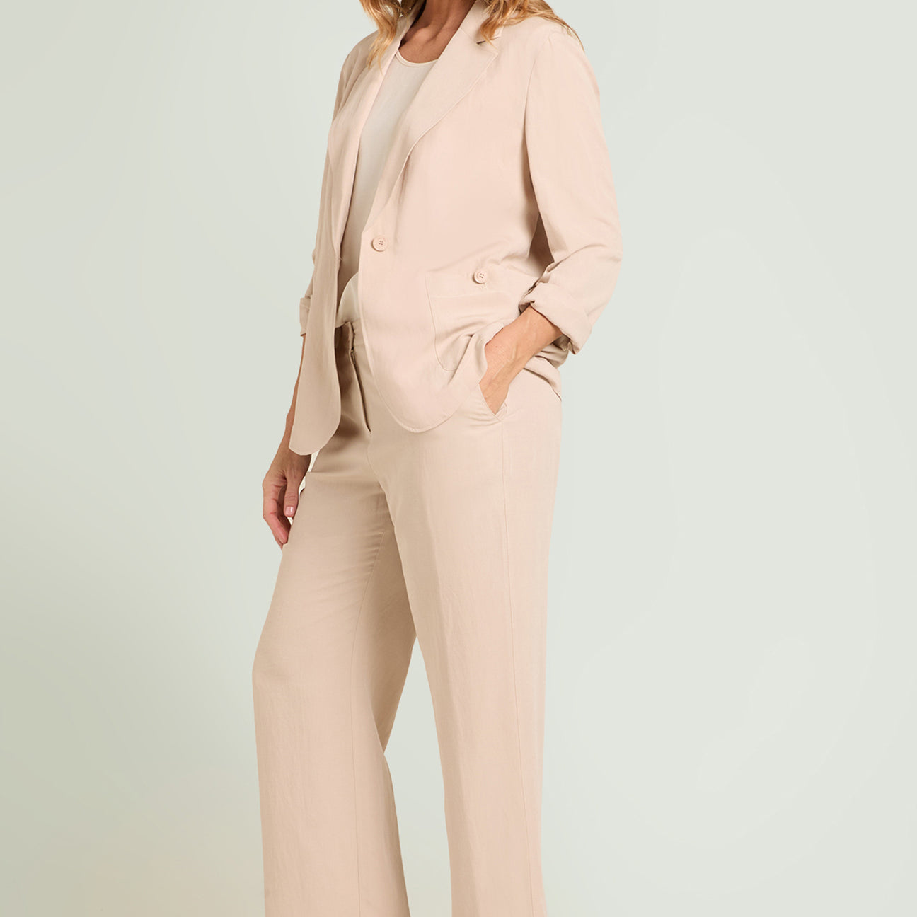 PANTALONI IN LINO-VISCOSA
