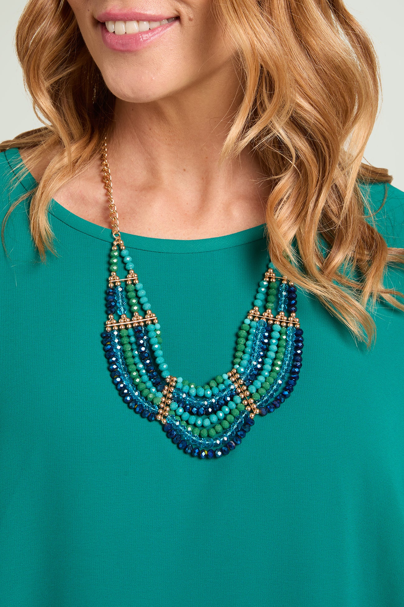 COLLANA-COLLIER DI JAIS E PERLINE DORATE