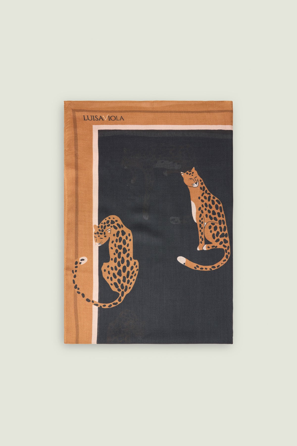 SCIARPA-FOULARD CON STAMPA ANIMALIER FIGURATIVA