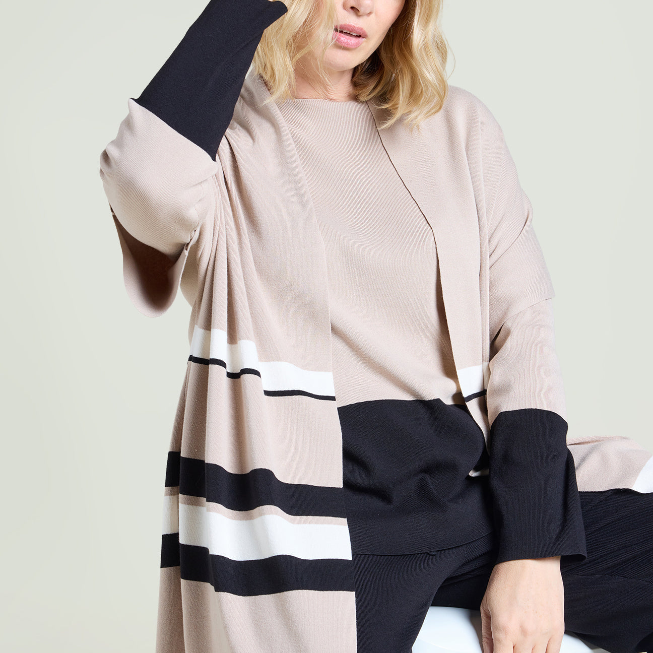 CARDIGAN A RIGHE COLOR BLOCK