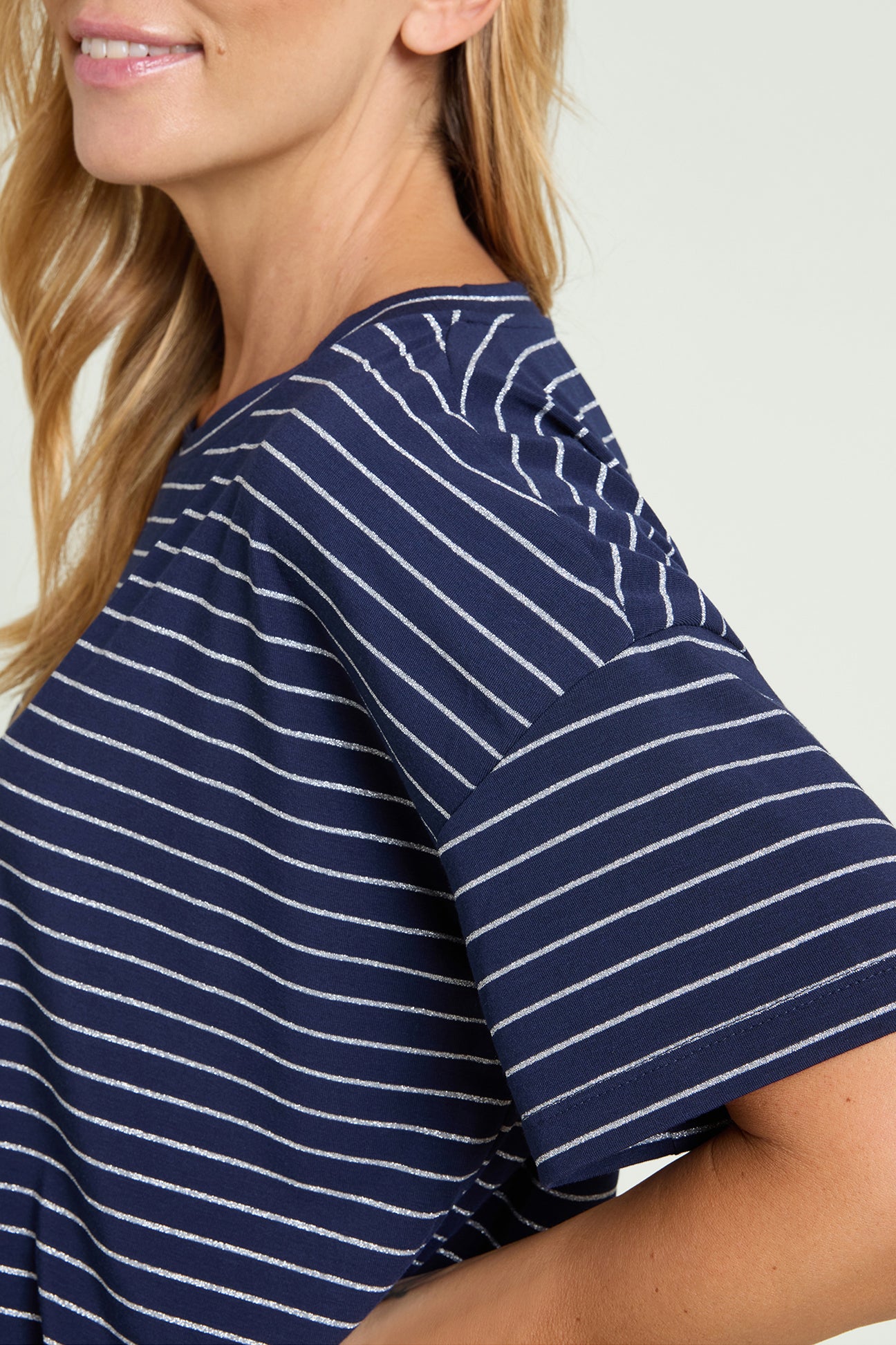 T-SHIRT A RIGHE LUREX