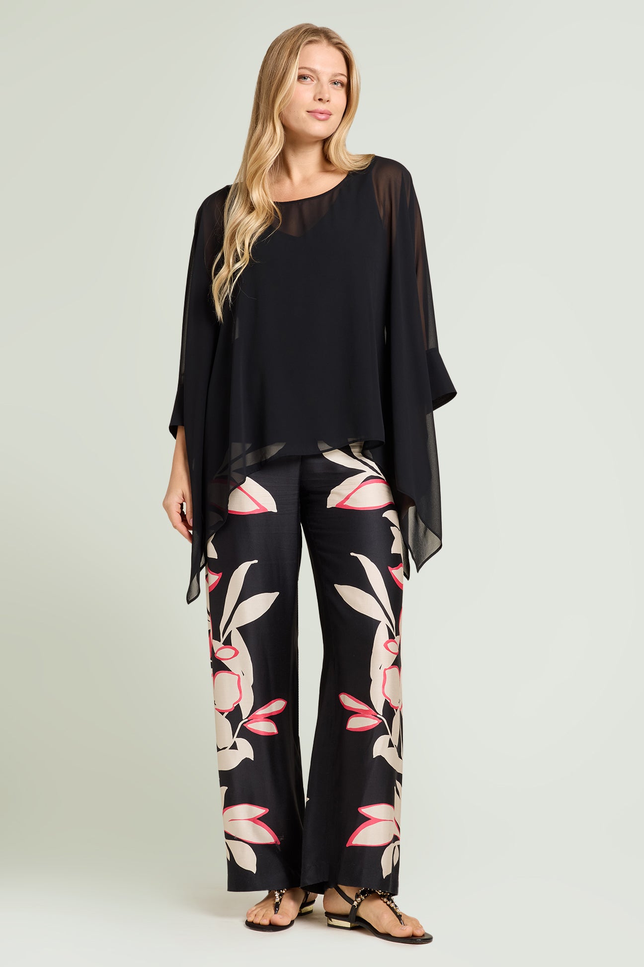 PONCHO IN GEORGETTE