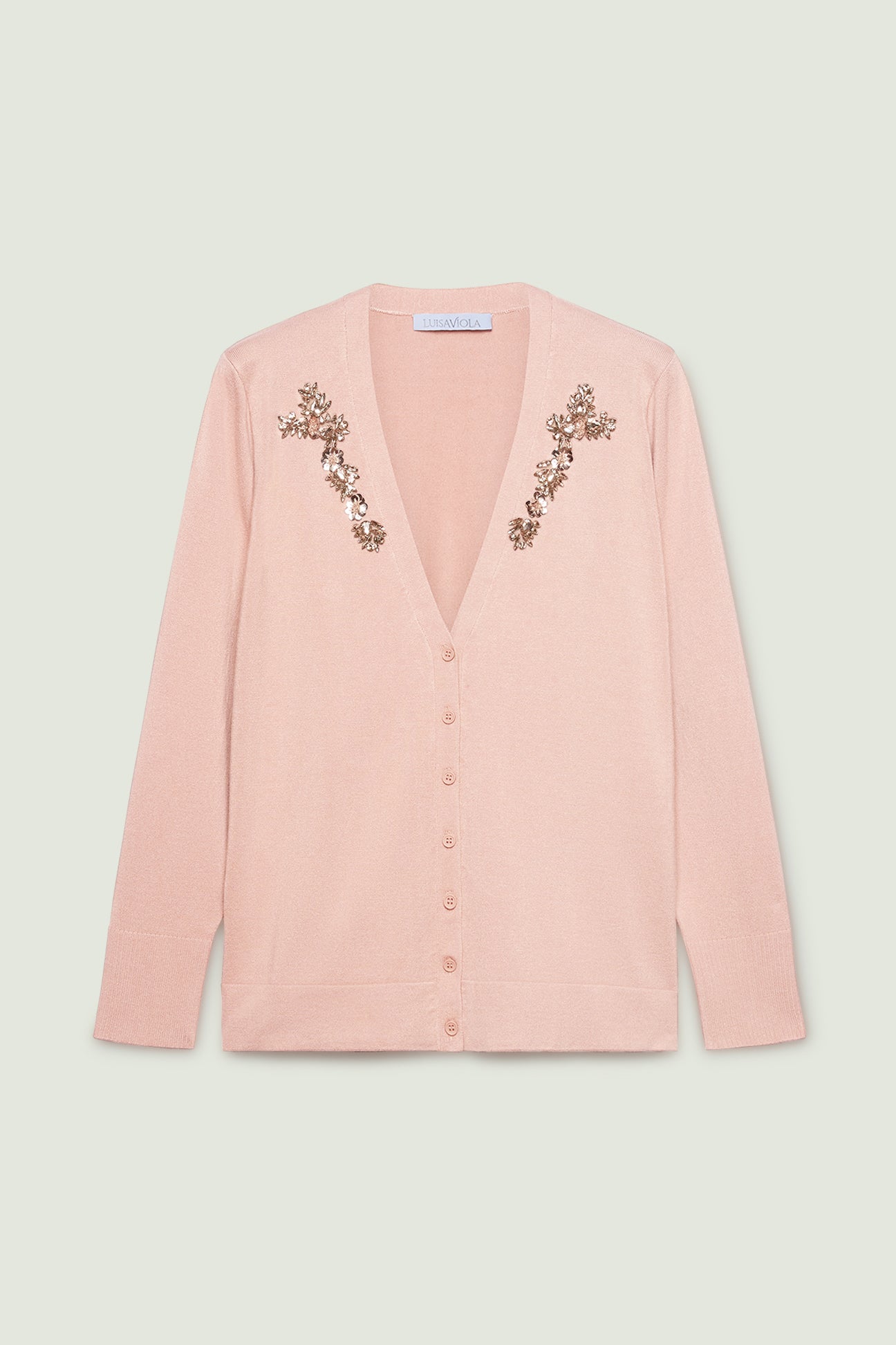 CARDIGAN RICAMATO A MANO