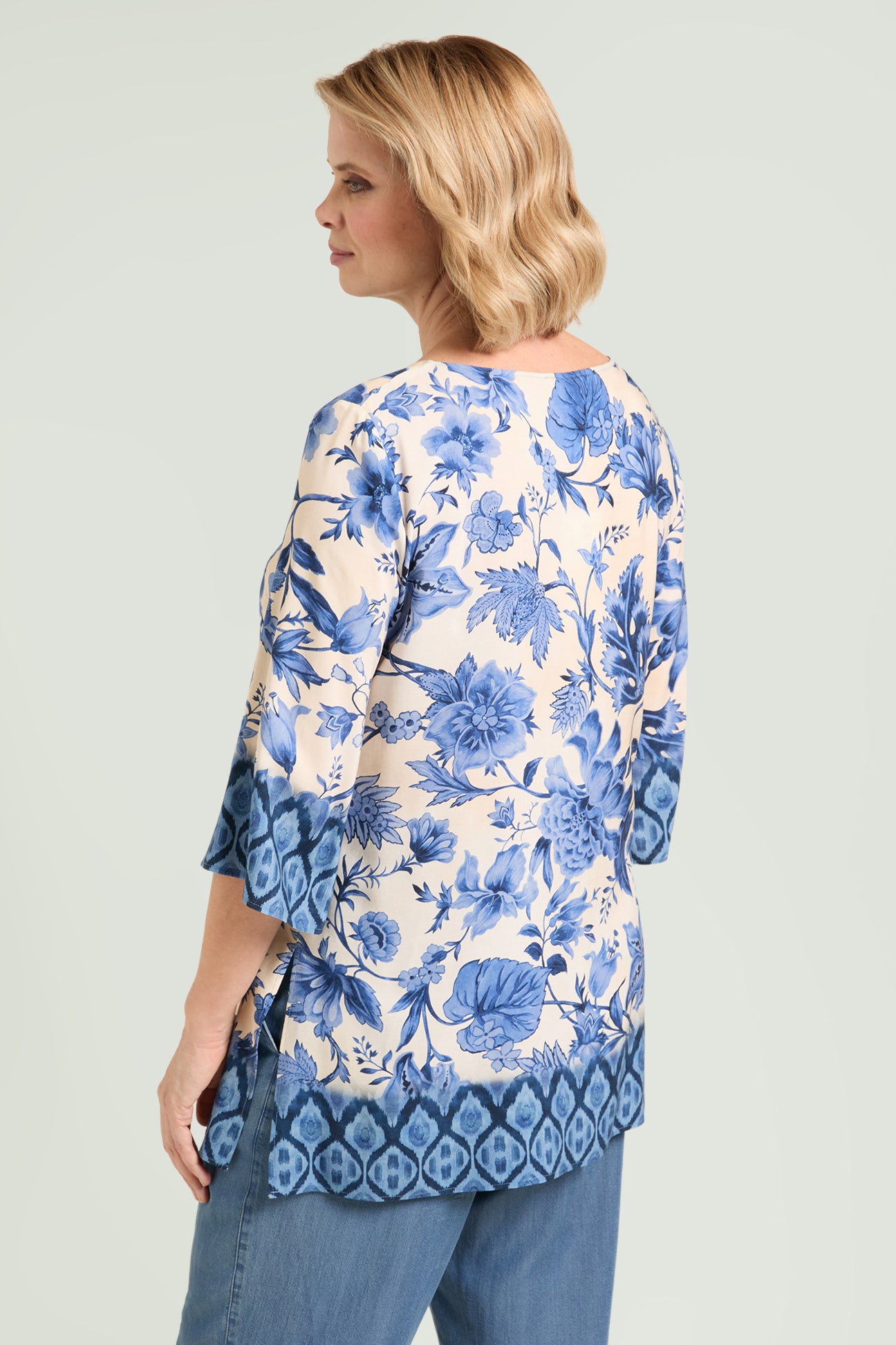 BLUSA CAFTANO IN GIAVANESE STAMPATA