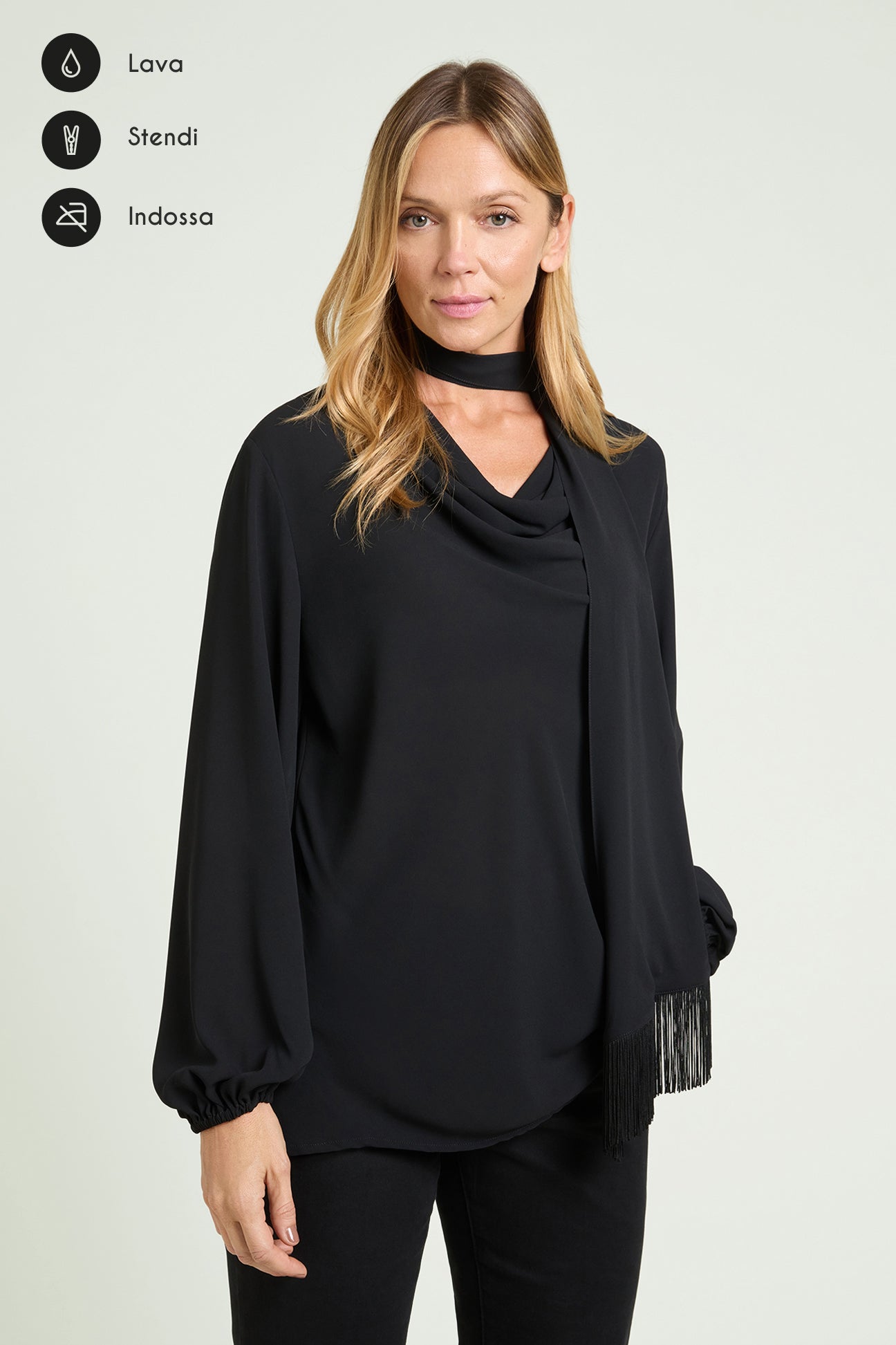 CAMICIA DRAPPEGGIATA CON SCIARPINA