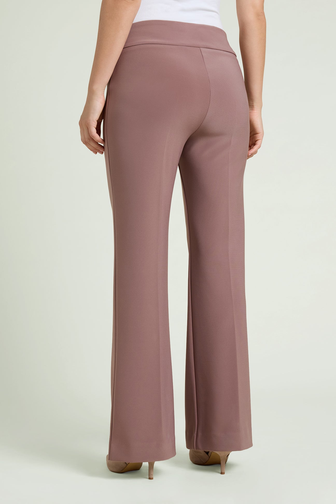 PANTALONI PULL-ON FLARE IN COMPACT STRETCH
