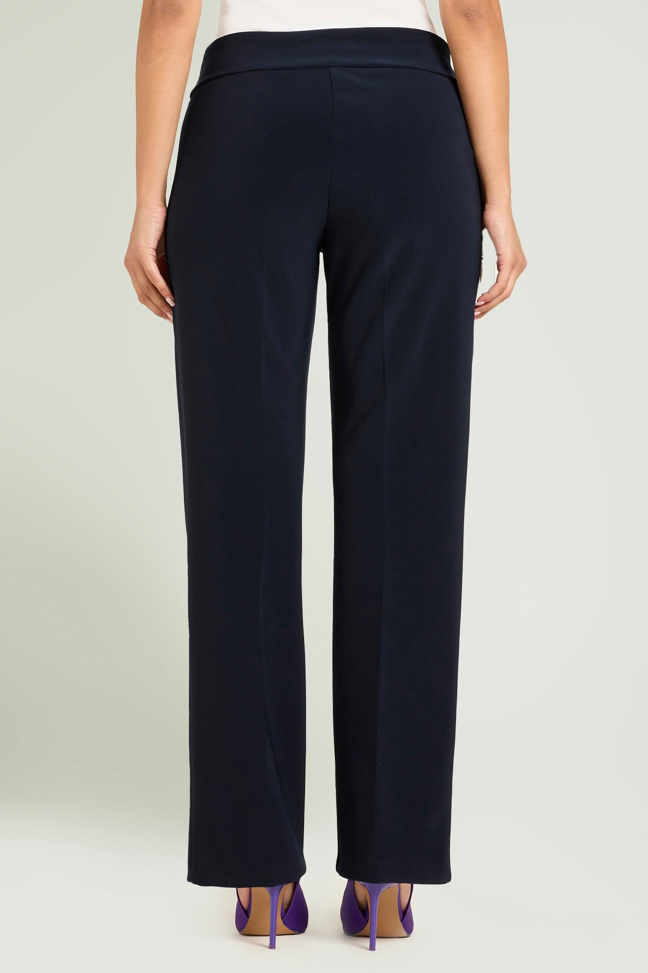 PANTALONI PULL-ON DRITTO IN COMPATTO STRETCH