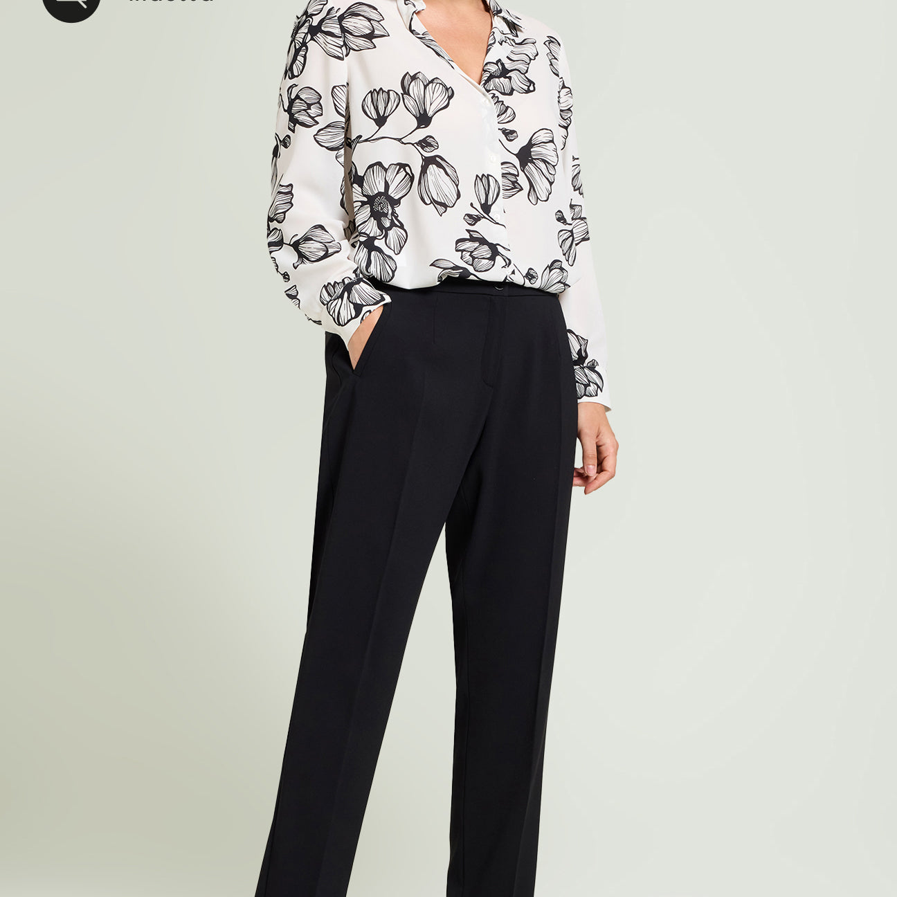 PANTALONI A SIGARETTA IN CREPE CADY