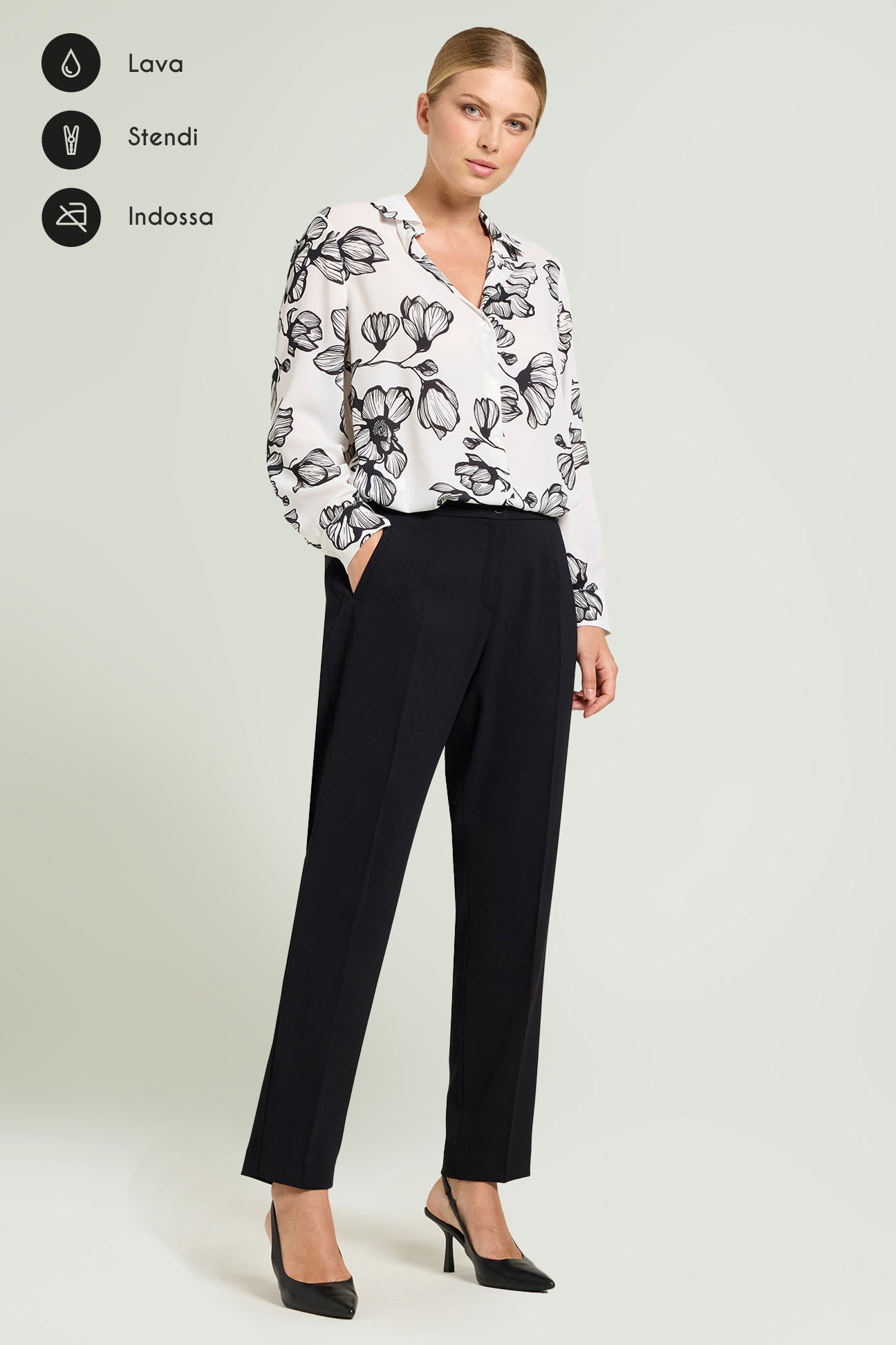 PANTALONI A SIGARETTA IN CREPE CADY