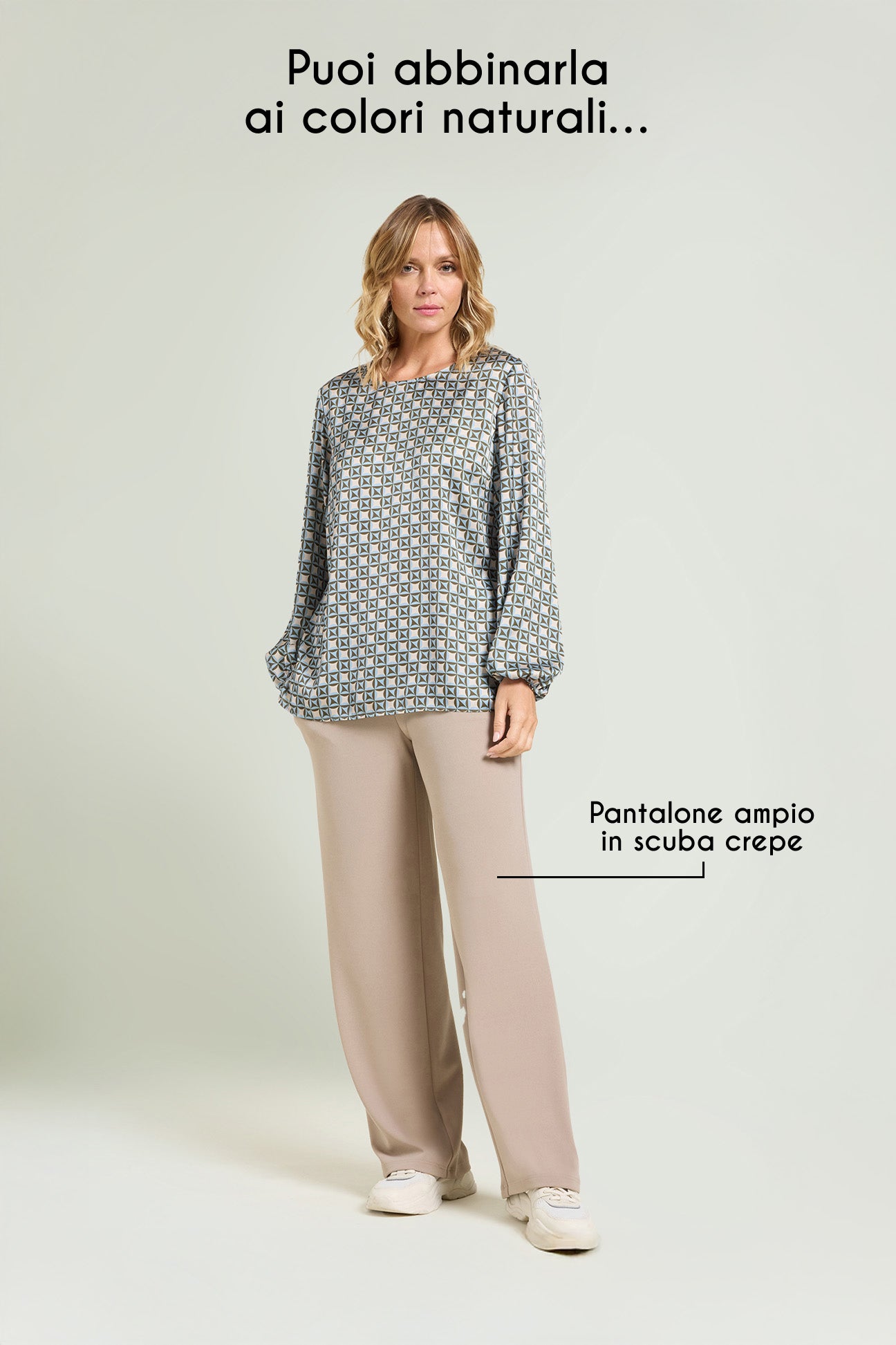 BLUSA IN SATIN STAMPATO