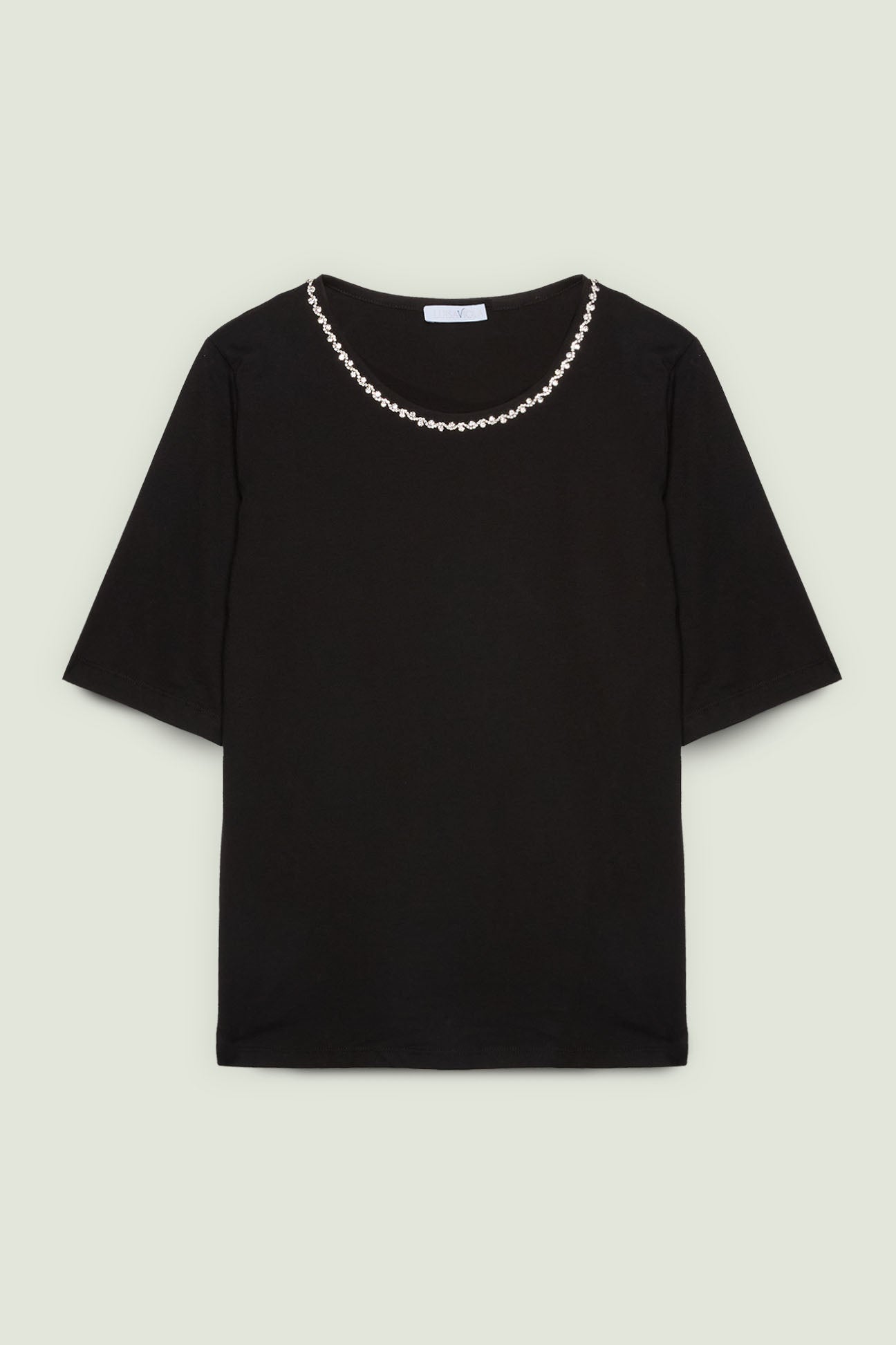 T-SHIRT CON SCOLLO RICAMATO