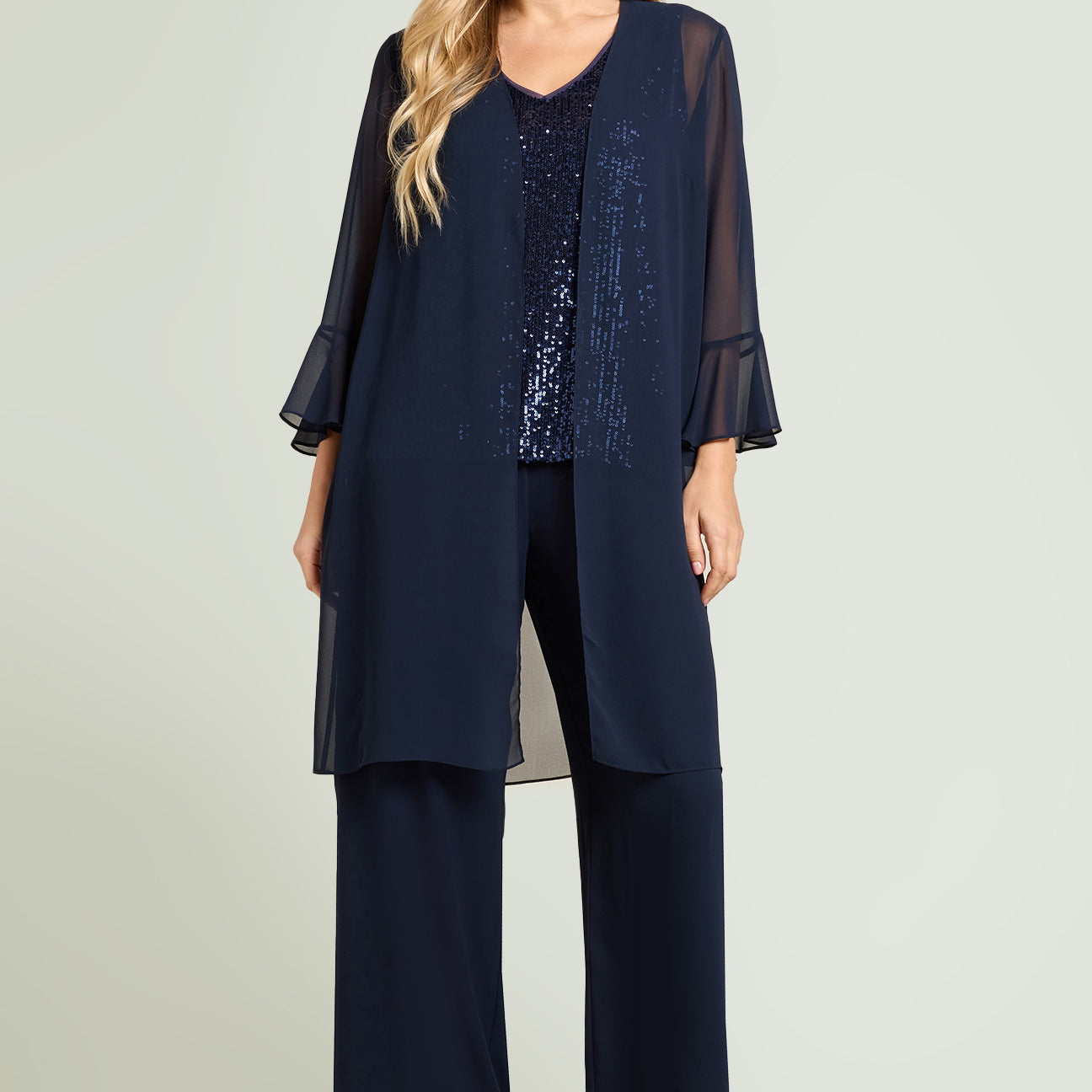 SPOLVERINO E PANTALONE IN GEORGETTE