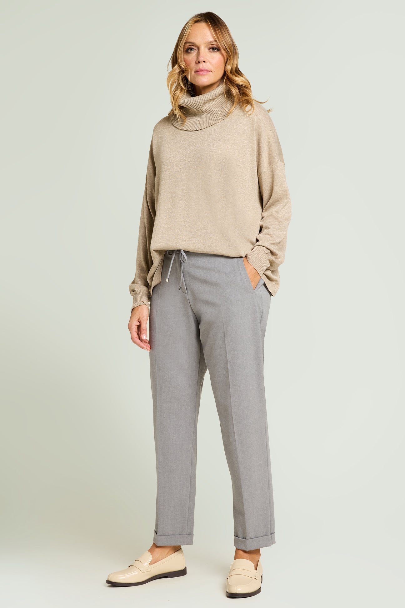 PANTALONI JOGGER IN TELA MELANGE