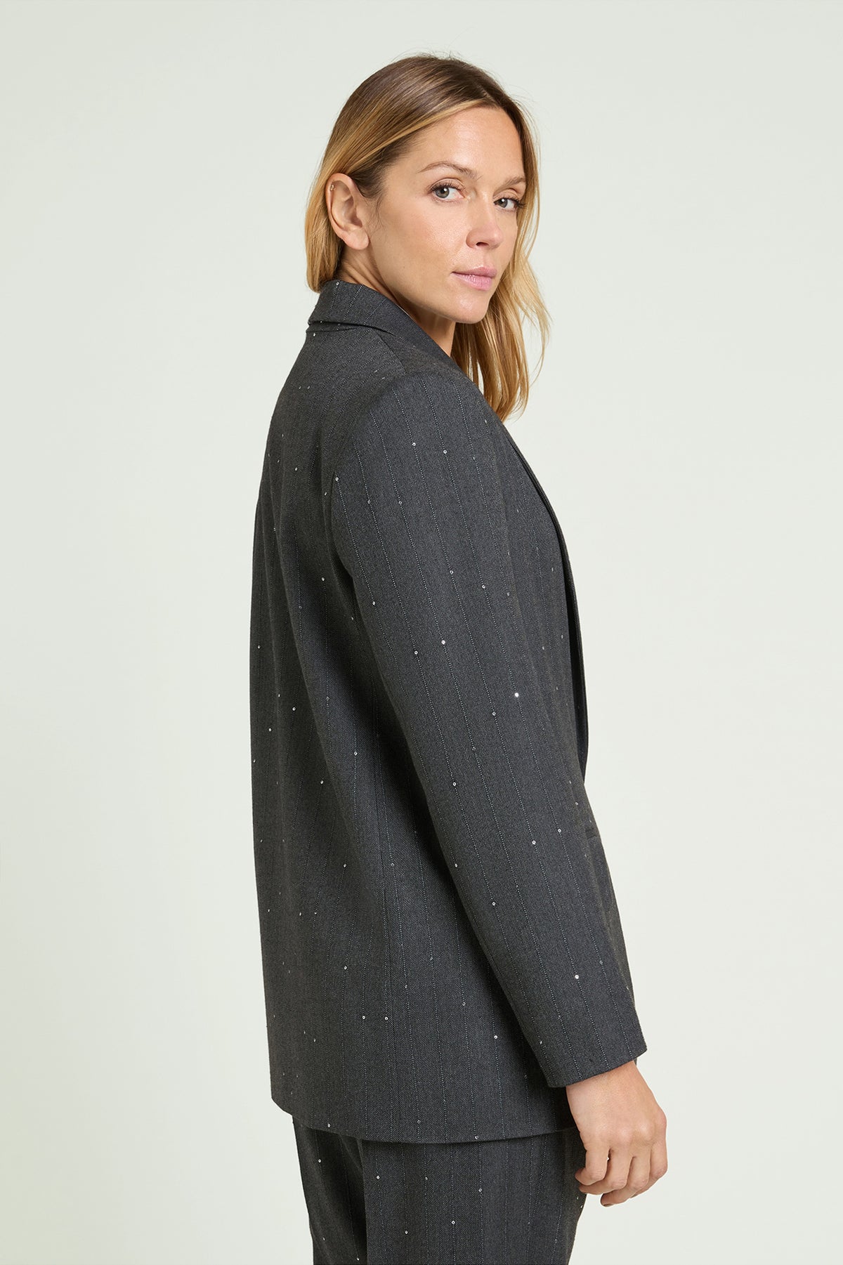 BLAZER IN SAGLIA GESSATA RICAMATA