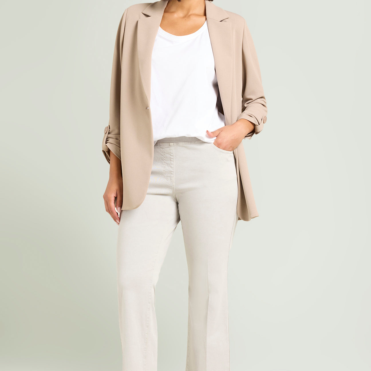 PANTALONI PULL-ON KICK FLARE IN WINTER COTTON