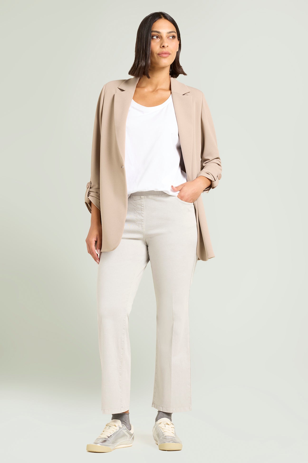 PANTALONI PULL-ON KICK FLARE IN WINTER COTTON