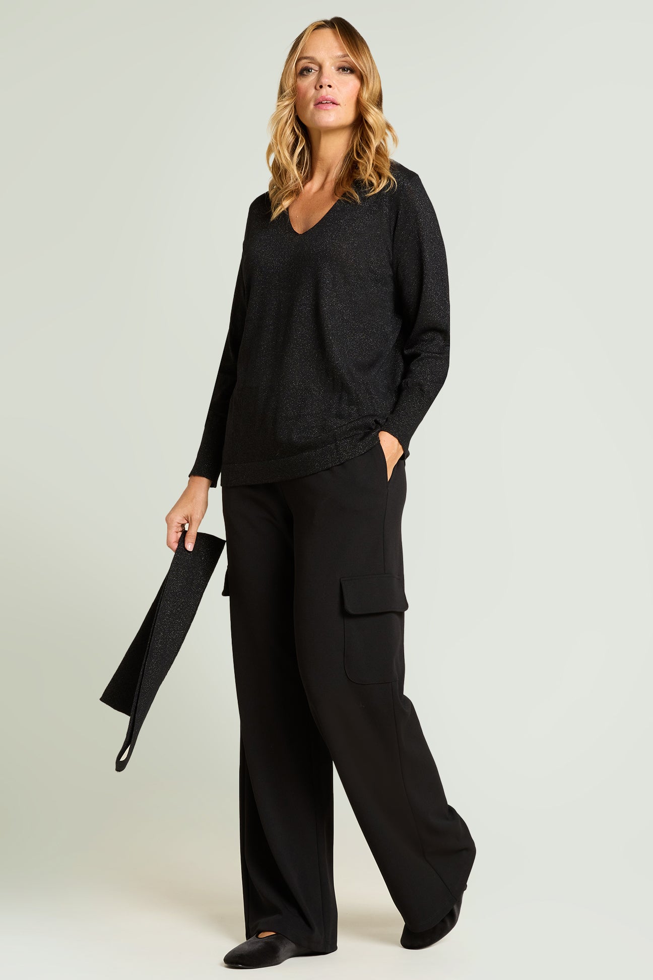 MAGLIA SHINY CON SCIARPINA