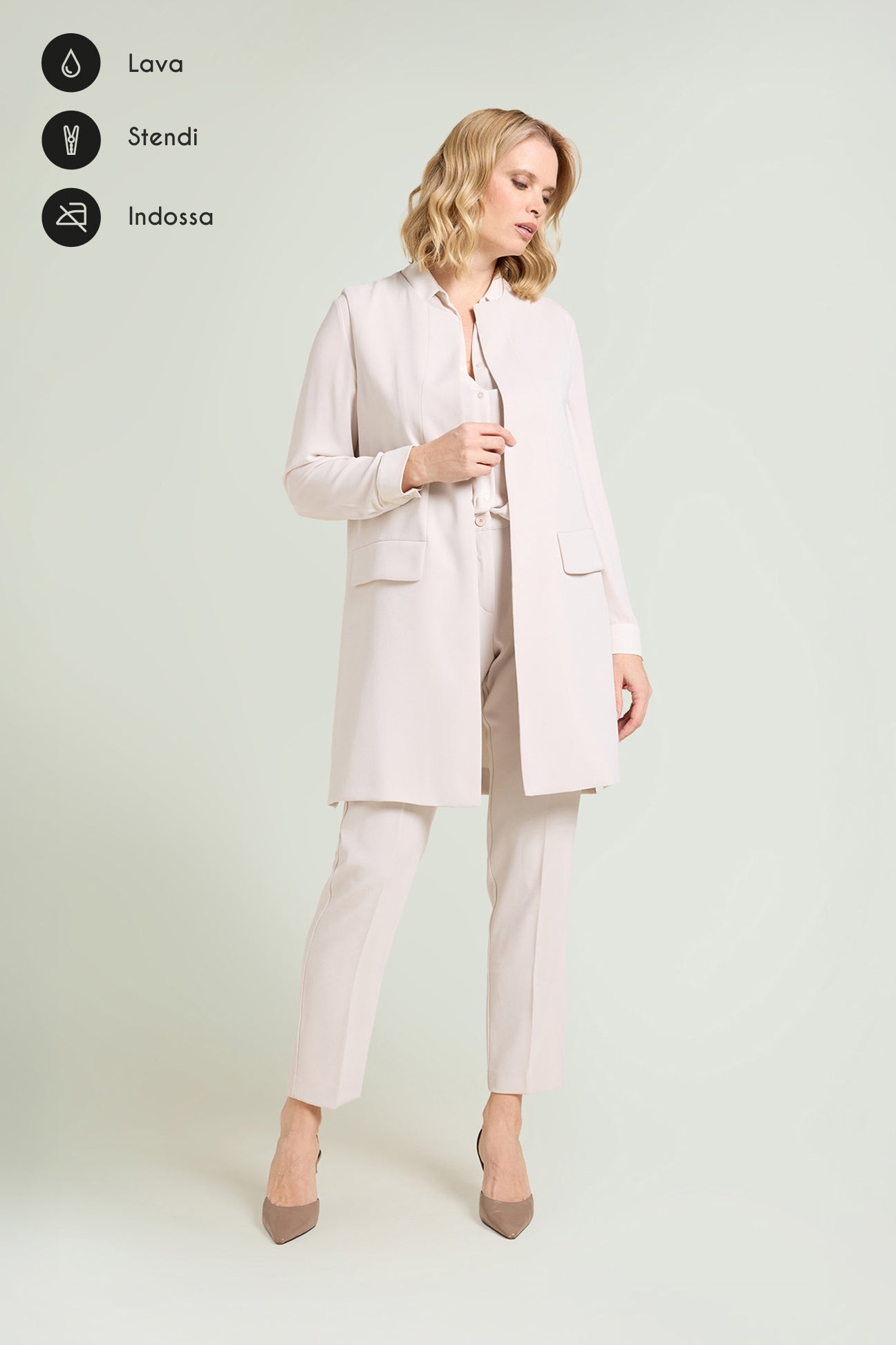 PANTALONI A SIGARETTA IN CREPE CADY