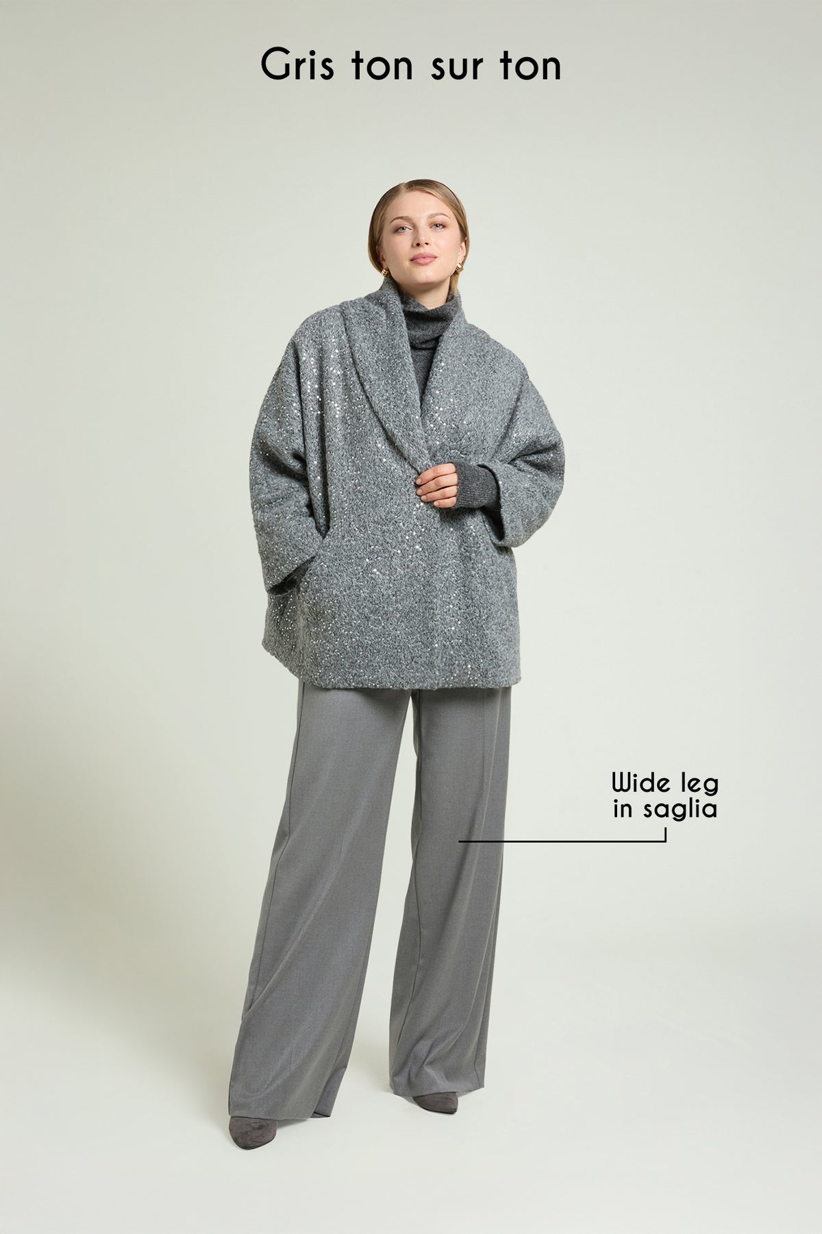 CAPPOTTO MELANGE RICAMATO
