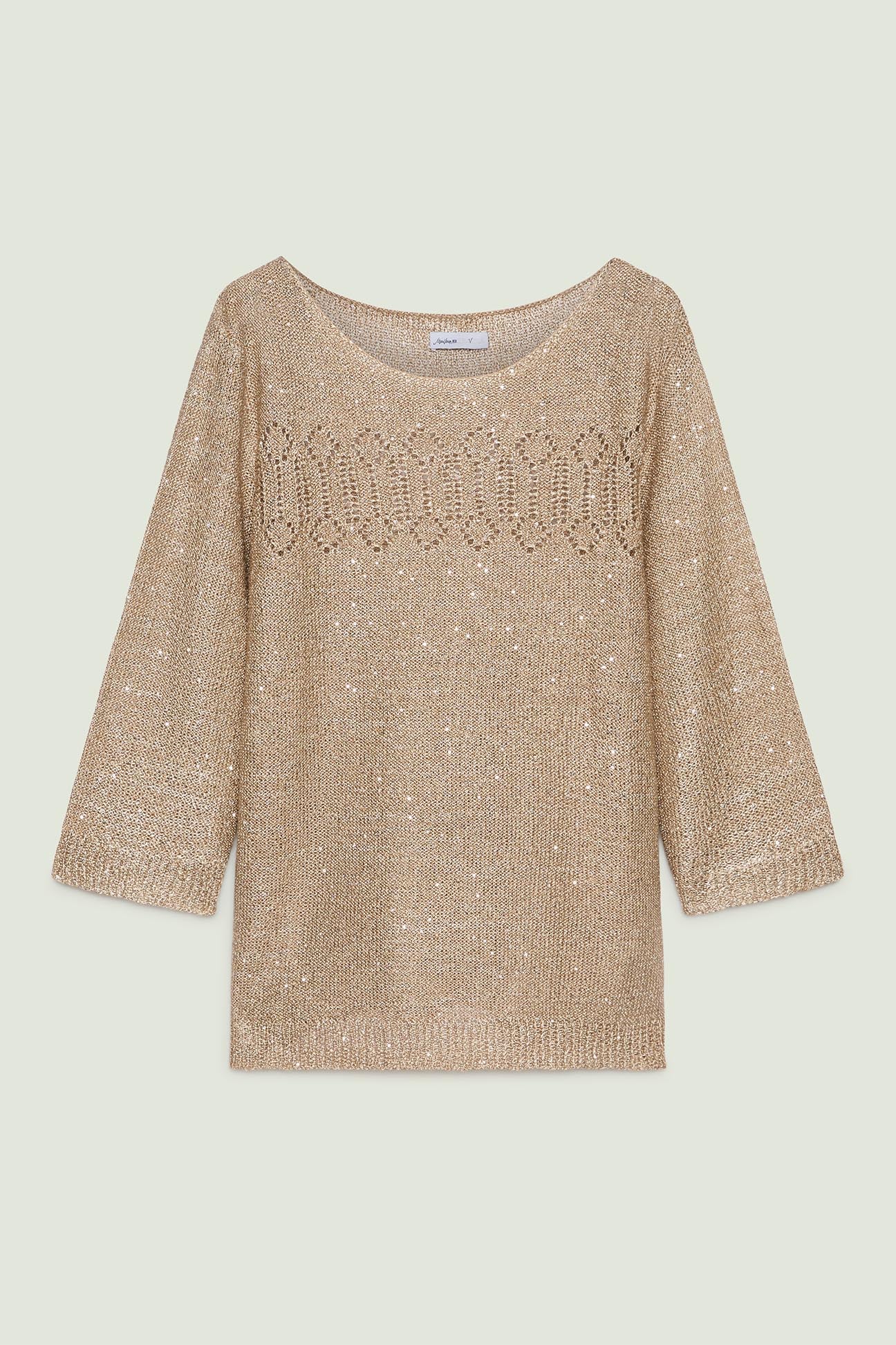 MAGLIA TRAFORATA FULL PAILLETTES