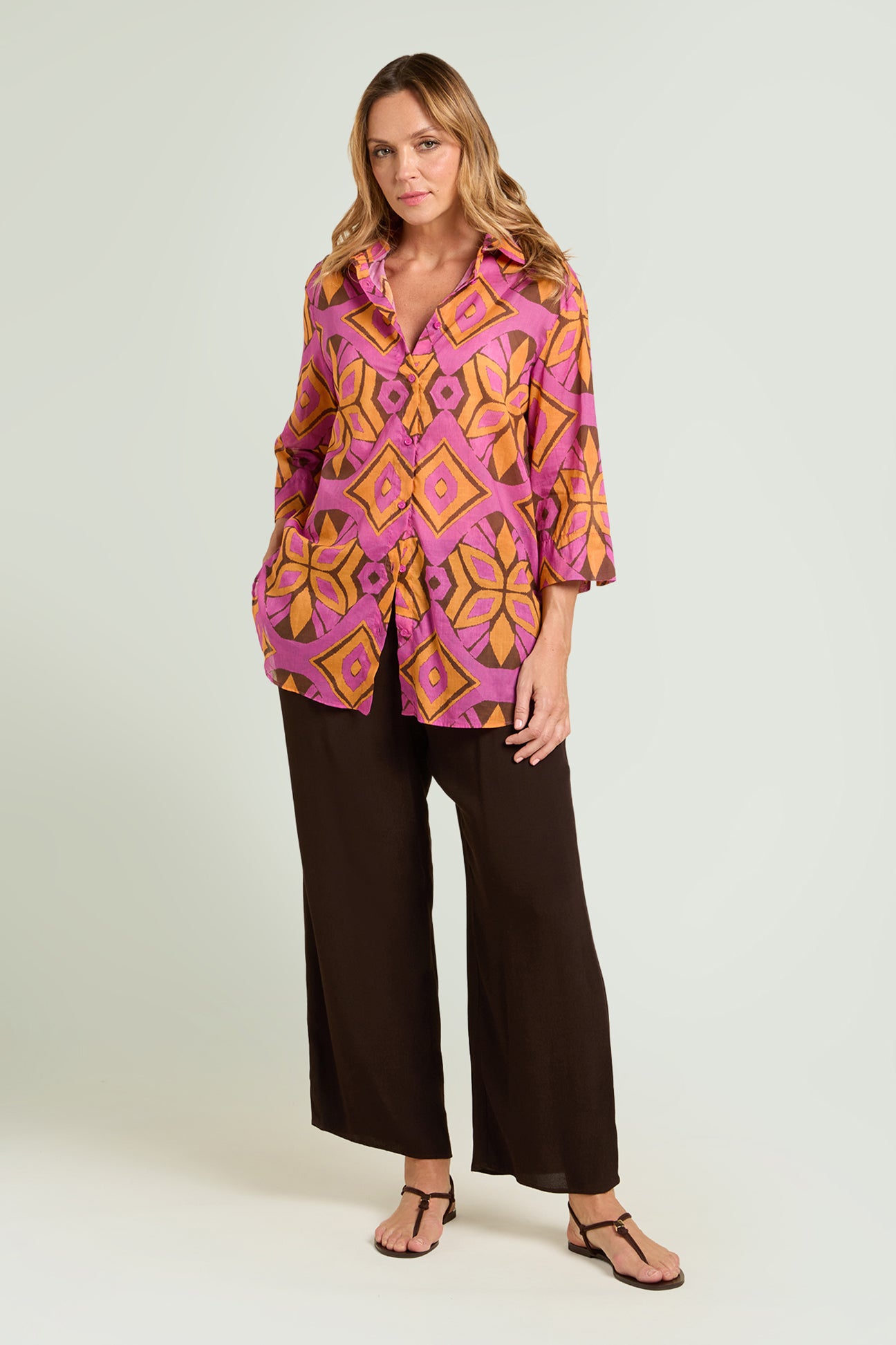 CAMICIA IN MUSSOLA STAMPATA
