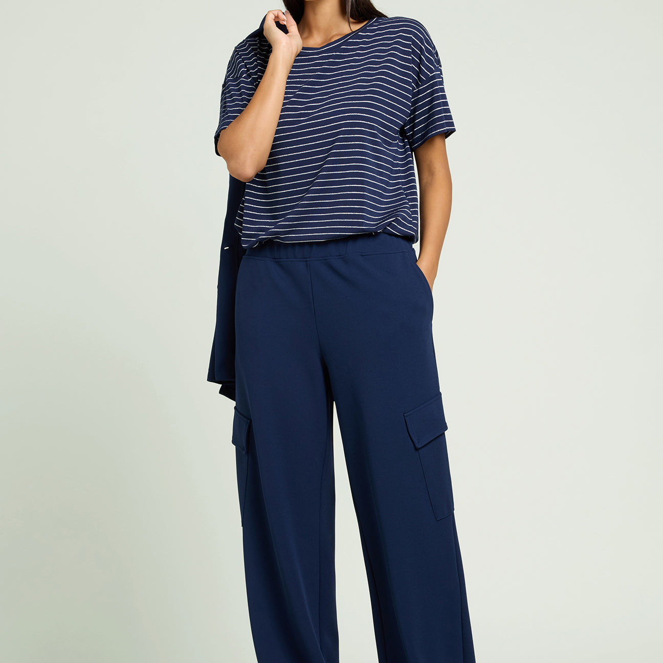 PANTALONI CARGO IN SCUBA TWILL