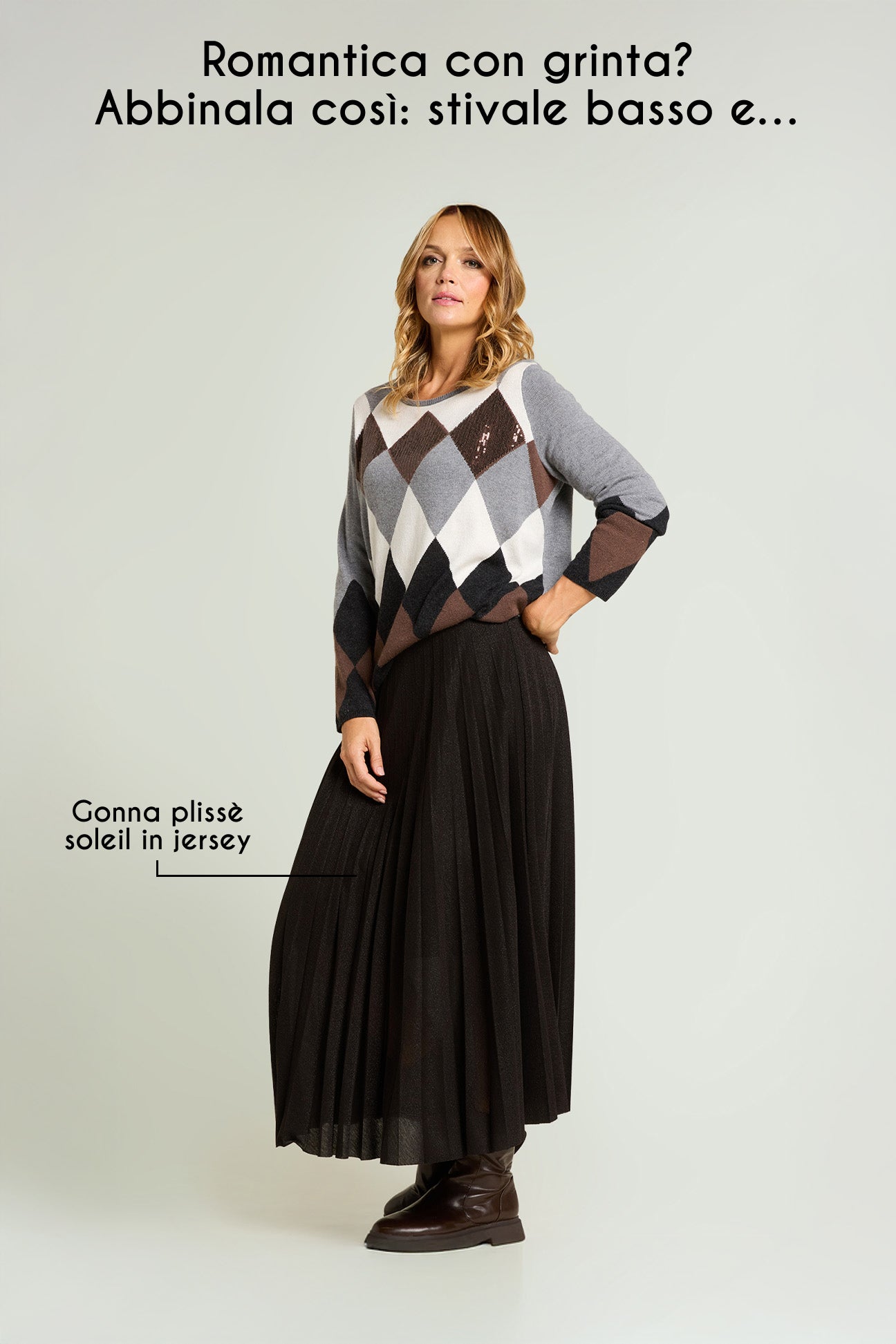 MAGLIA ARGYLE DEGRADE' E PAILLETTES