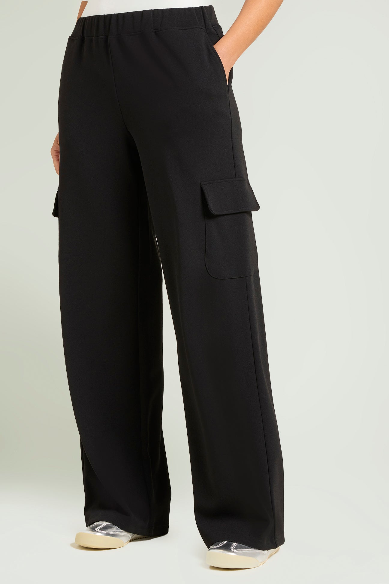 PANTALONI PULL-ON CARGO IN SCUBA CREPE