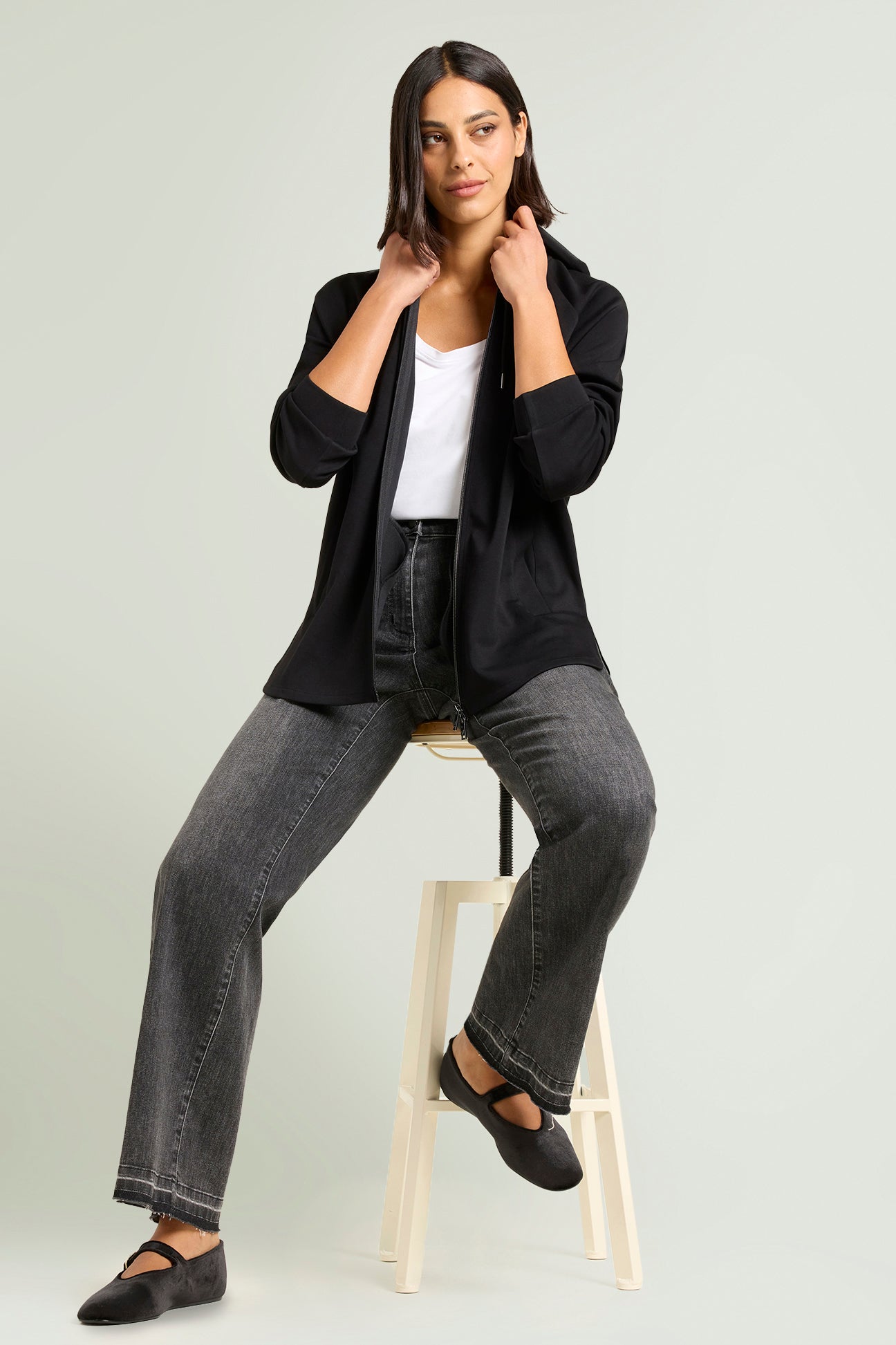 FELPA IN JERSEY SCUBA CON CAPPUCCIO