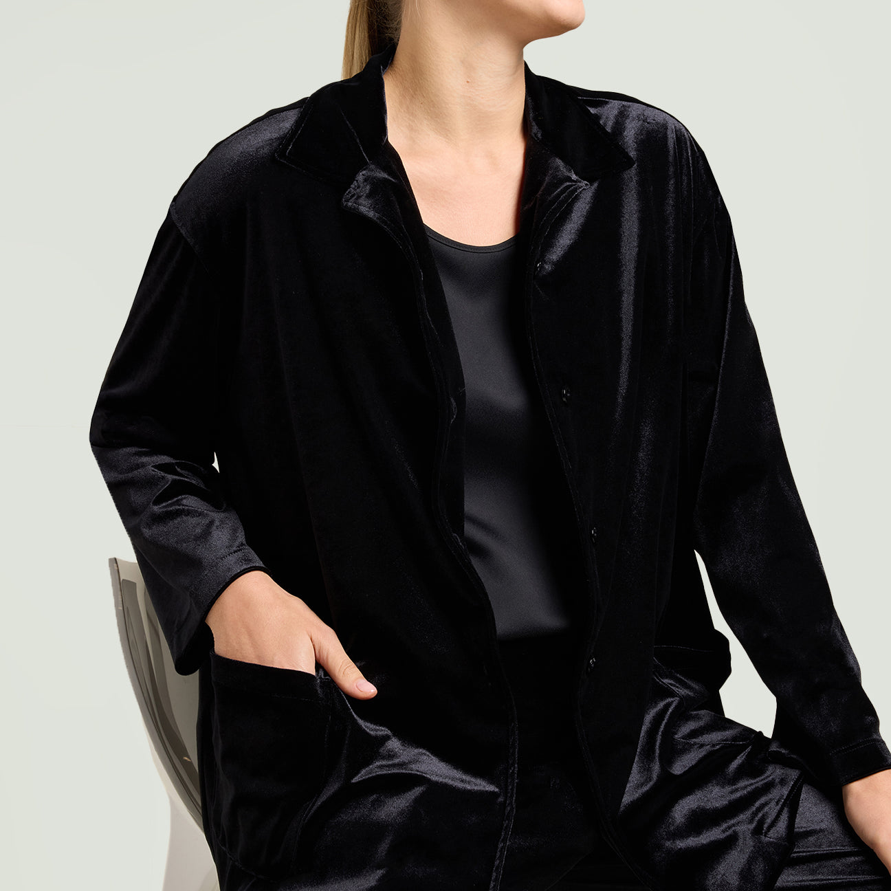 GIACCA-CAMICIA IN VELLUTO STRETCH