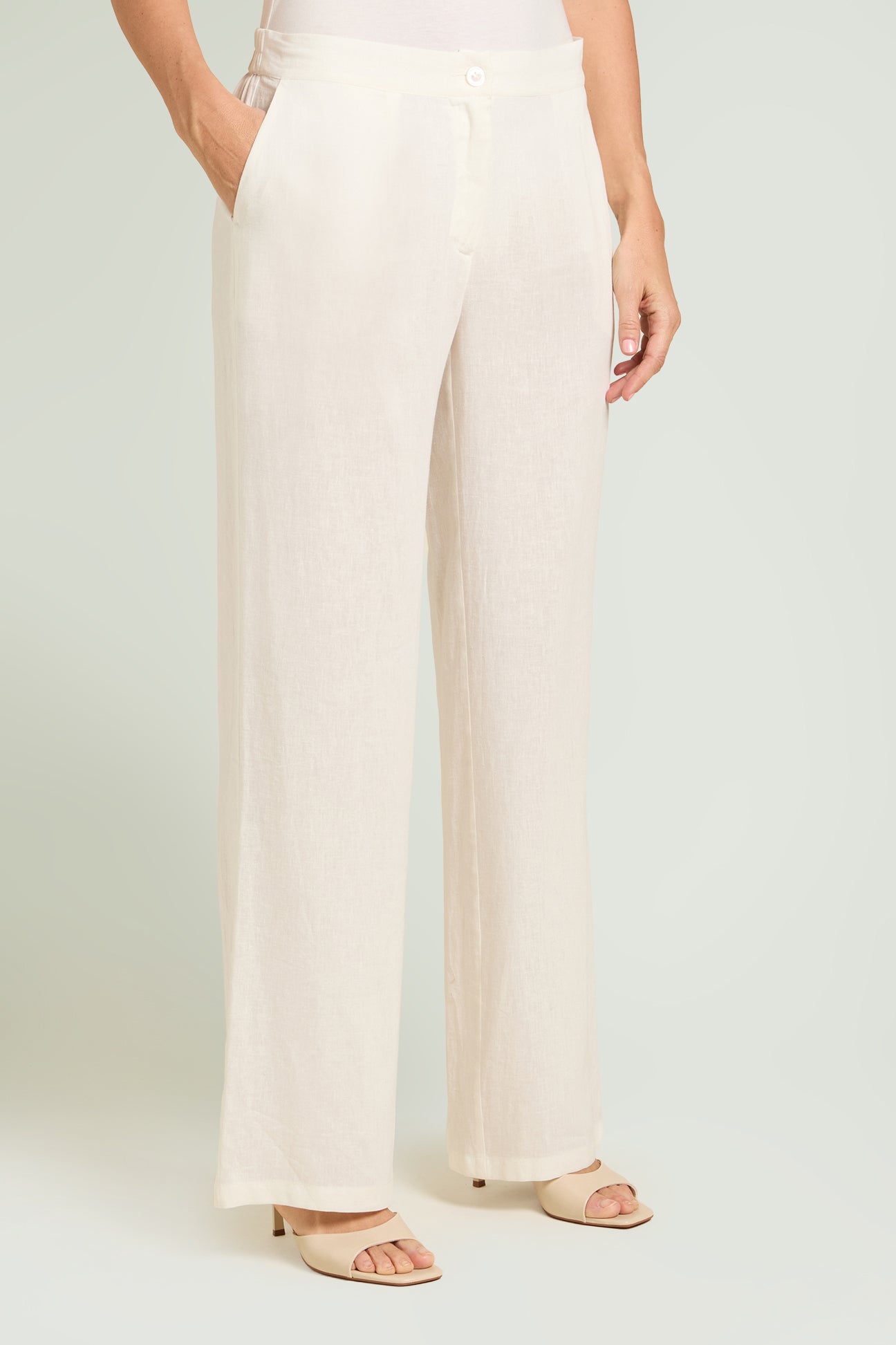 PANTALONI AMPI IN LINO-VISCOSA