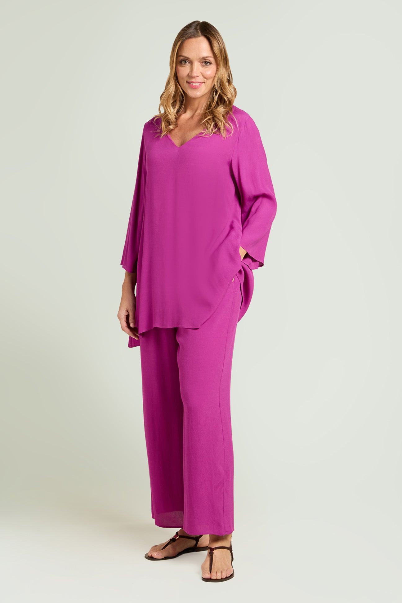 PANTALONI AMPI IN MAROCAINE