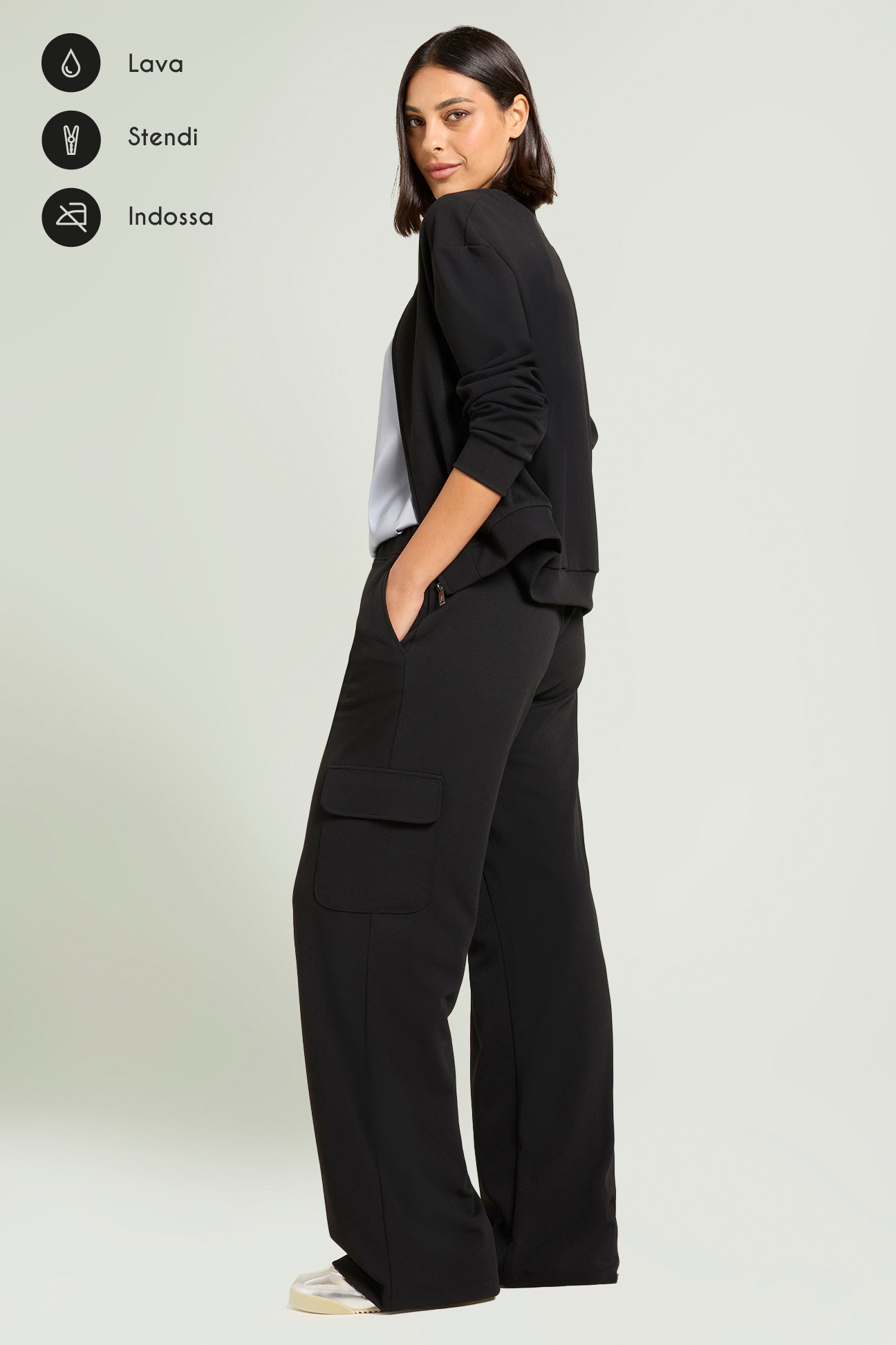 PANTALONI PULL-ON CARGO IN SCUBA CREPE