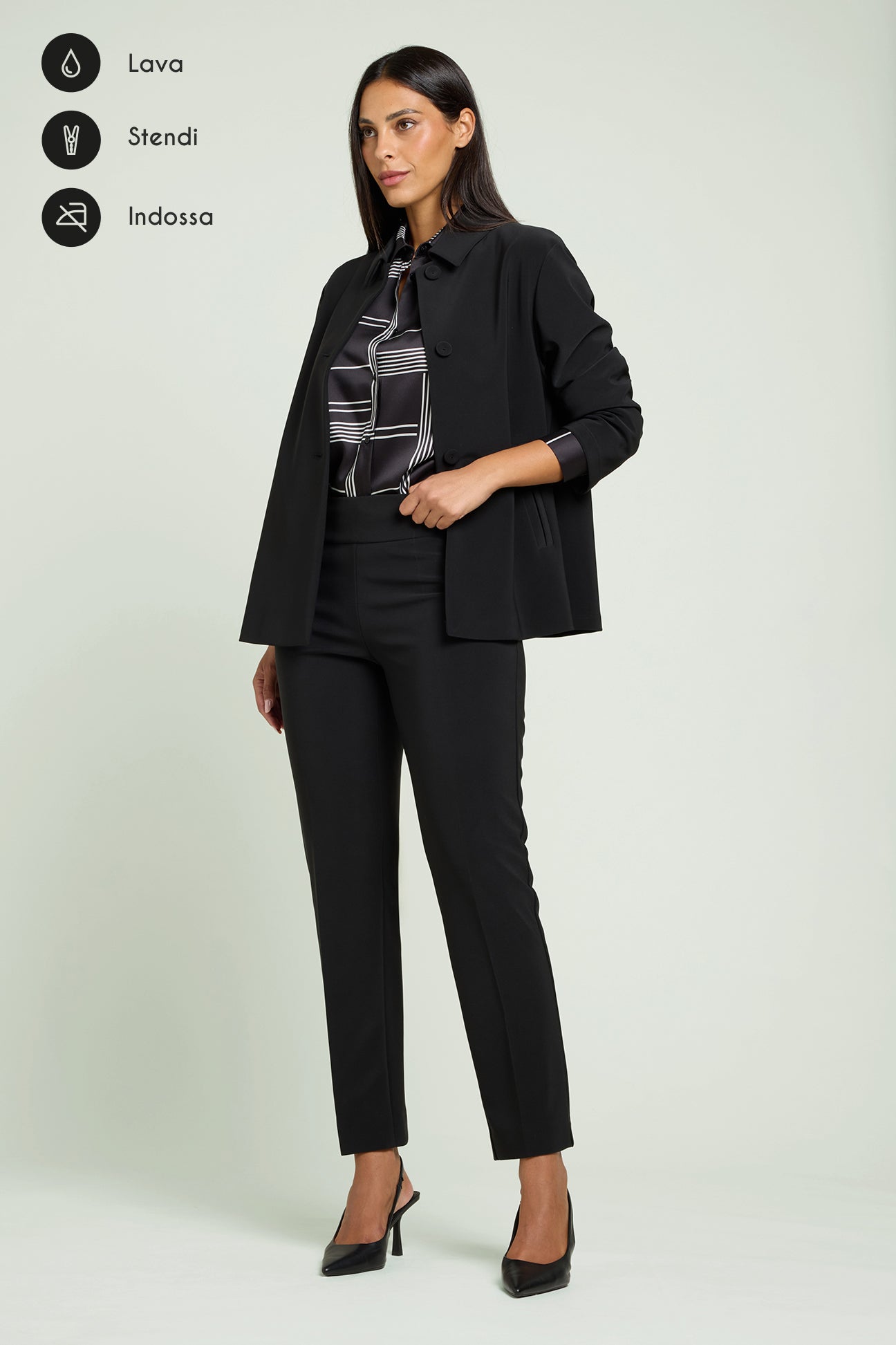 PANTALONI PULL-ON A SIGARETTA IN COMPACT STRETCH