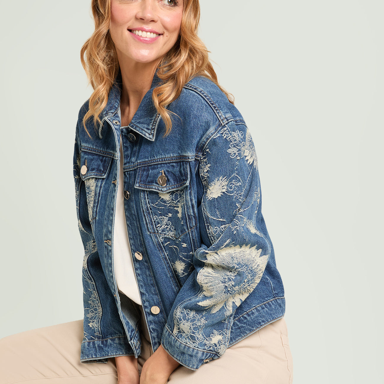 GIUBBOTTO IN DENIM JACQUARD