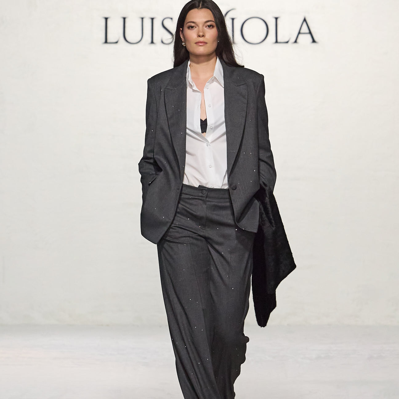 BLAZER IN SAGLIA GESSATA RICAMATA
