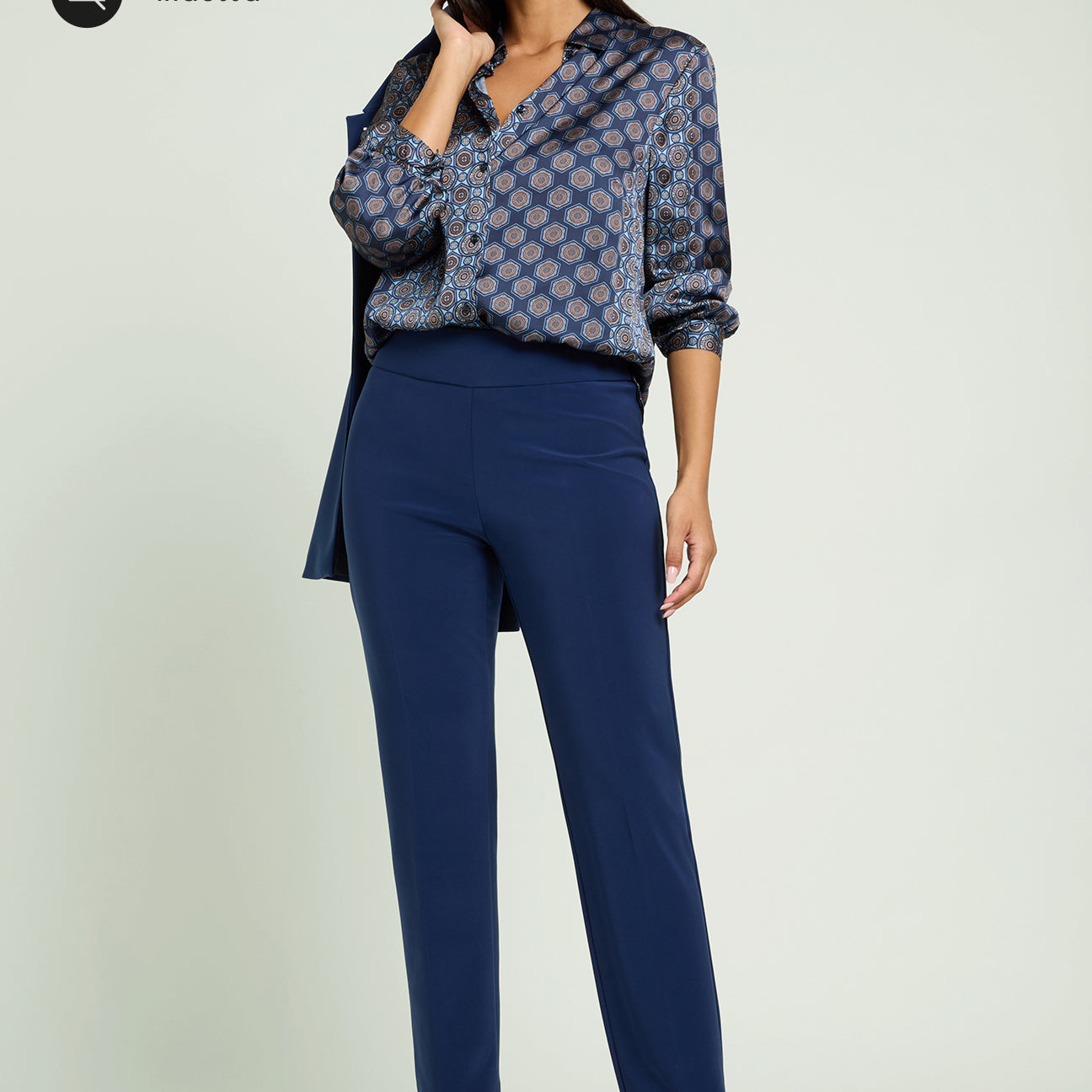 PANTALONI PULL-ON A SIGARETTA IN COMPACT STRETCH