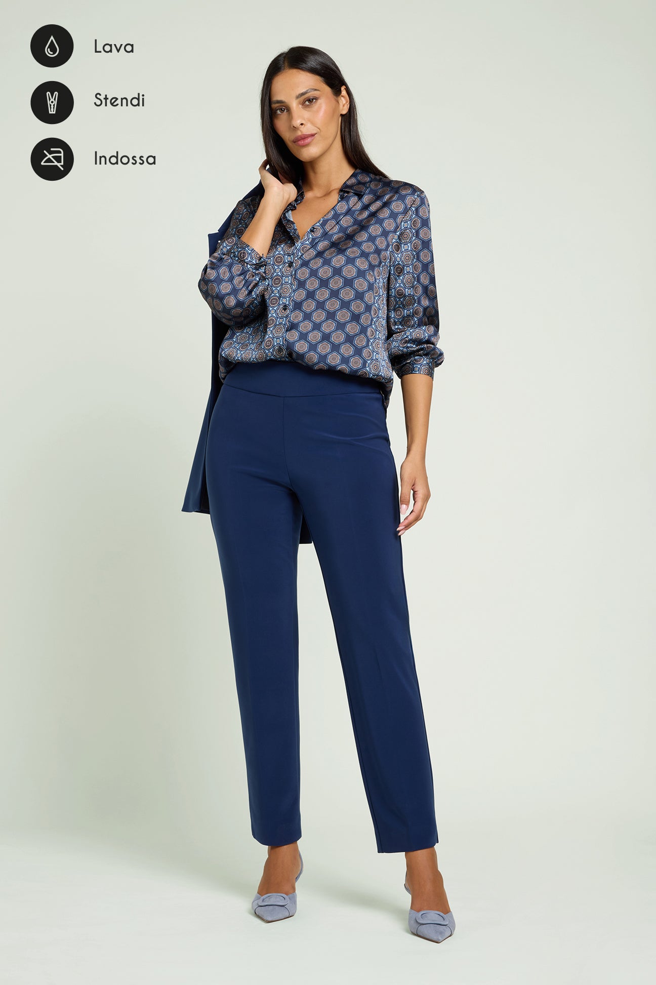 PANTALONI PULL-ON A SIGARETTA IN COMPACT STRETCH